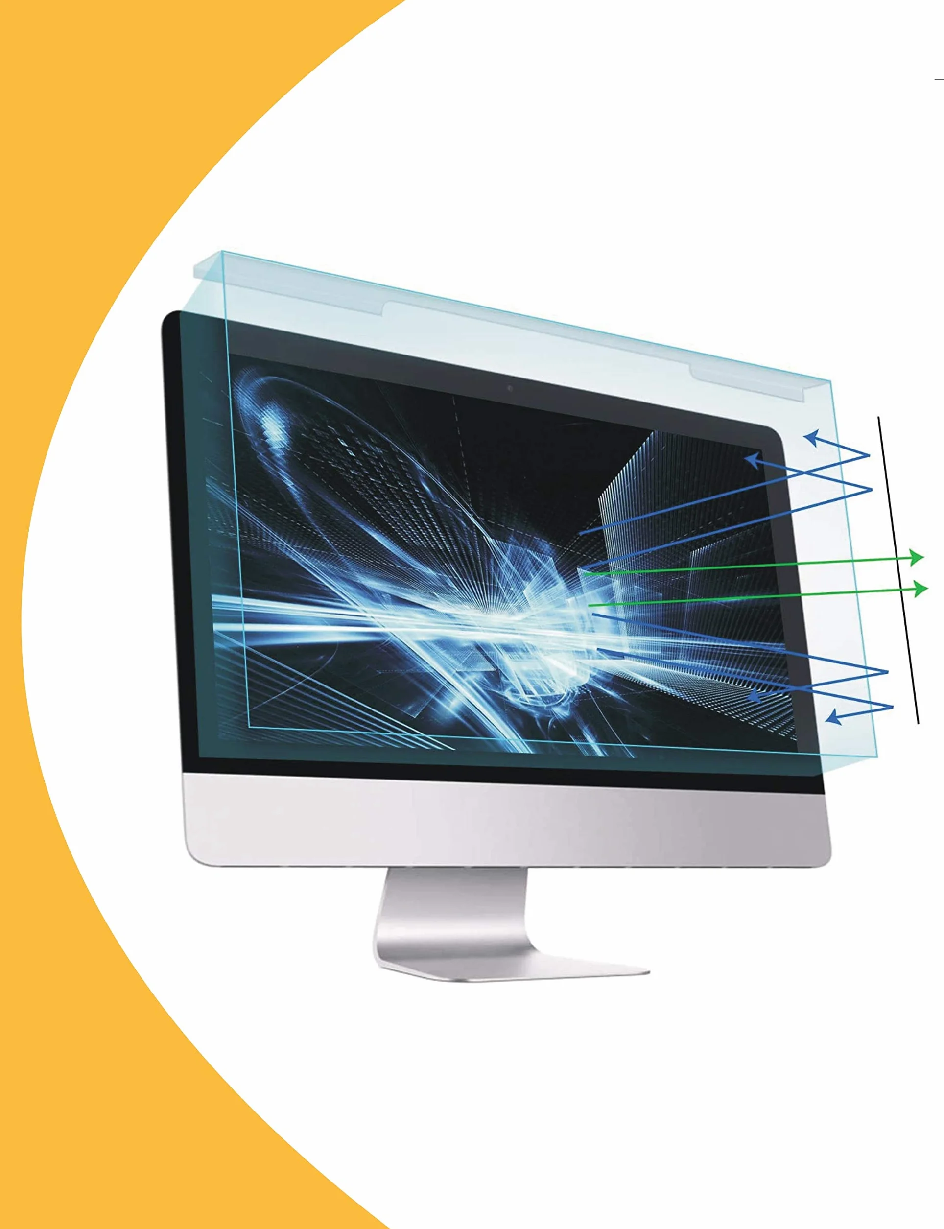 Acrilico Pellicola Protettiva Anti Luce Blu Universale I Anti UV I Protezione per gli occhi I Per computer e monitor PC rimovibile 20-22 pollici (20, 20.1, 21.5, 22) 16:9/16:10