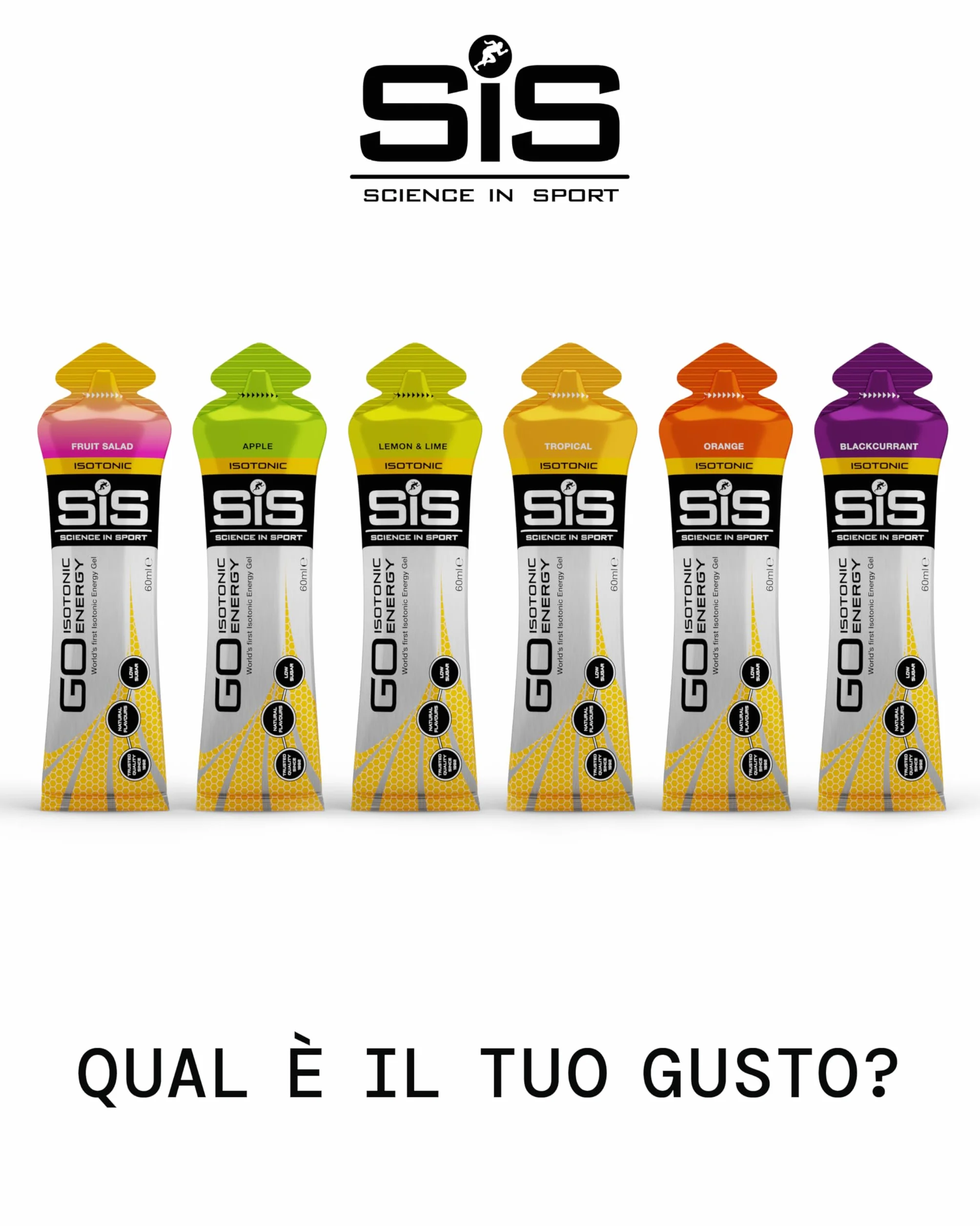 Science in Sport GO Energy Gel Isotonico 30 x 60ml Arancia 22g Carboidrati