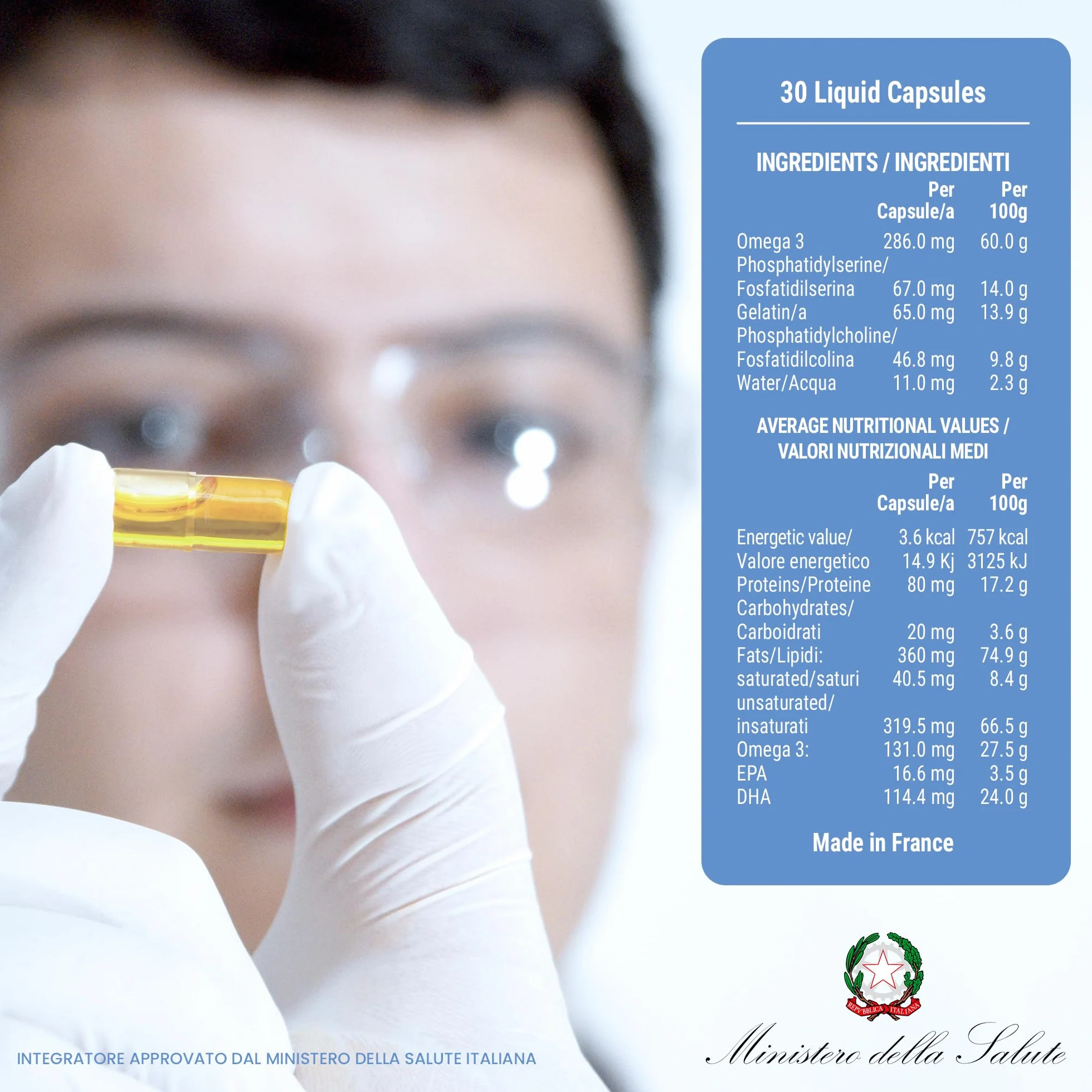 Brain Power Integratore Sistema Nervoso Memoria Concentrazione Fosfatidilcolina Fosfatidilserina DHA Omega 3 30 Capsule Liquide