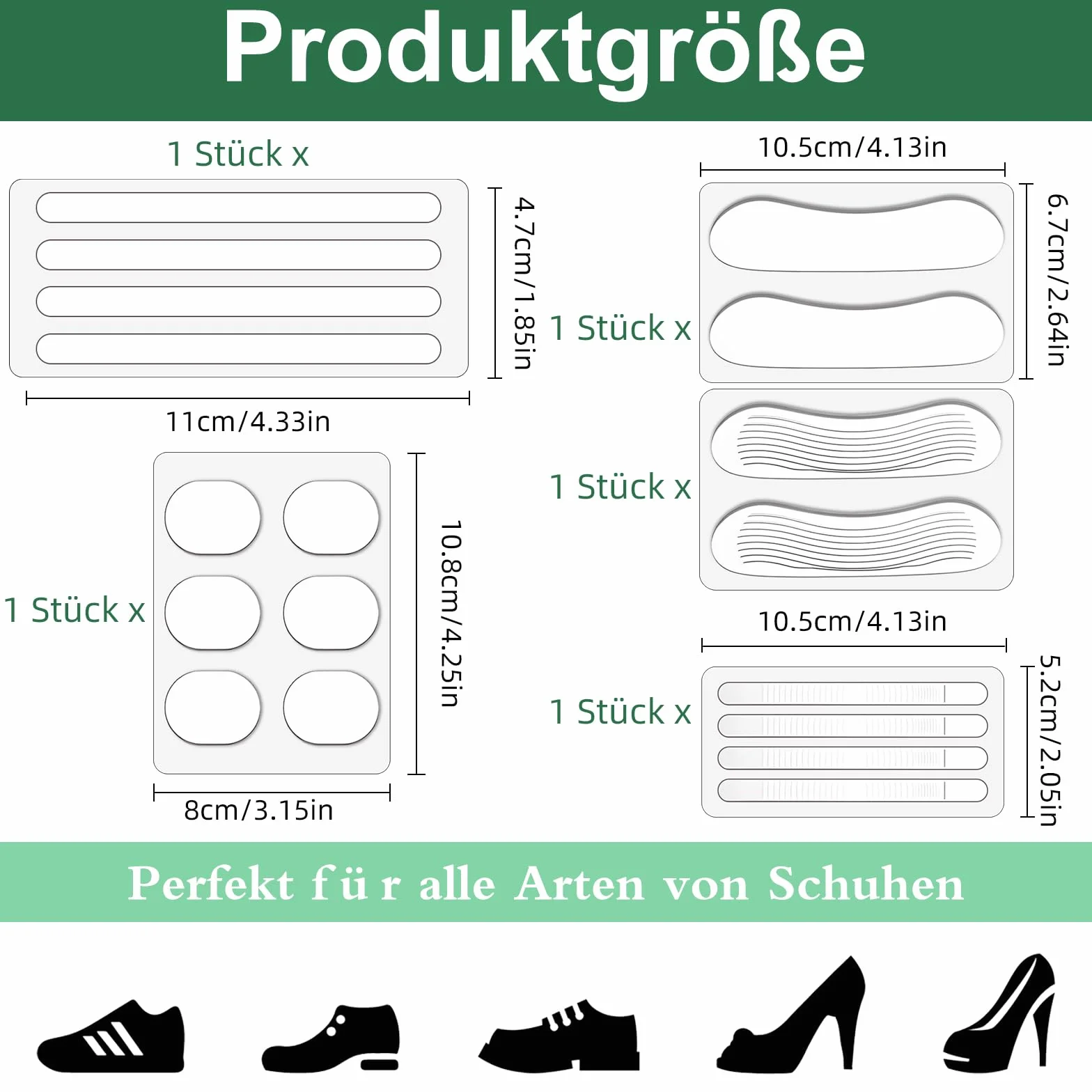 Silicone Antiscivolo per Scarpe – Adesivi per Tacchi Alti, Slingbacks, Sandali e Sneaker