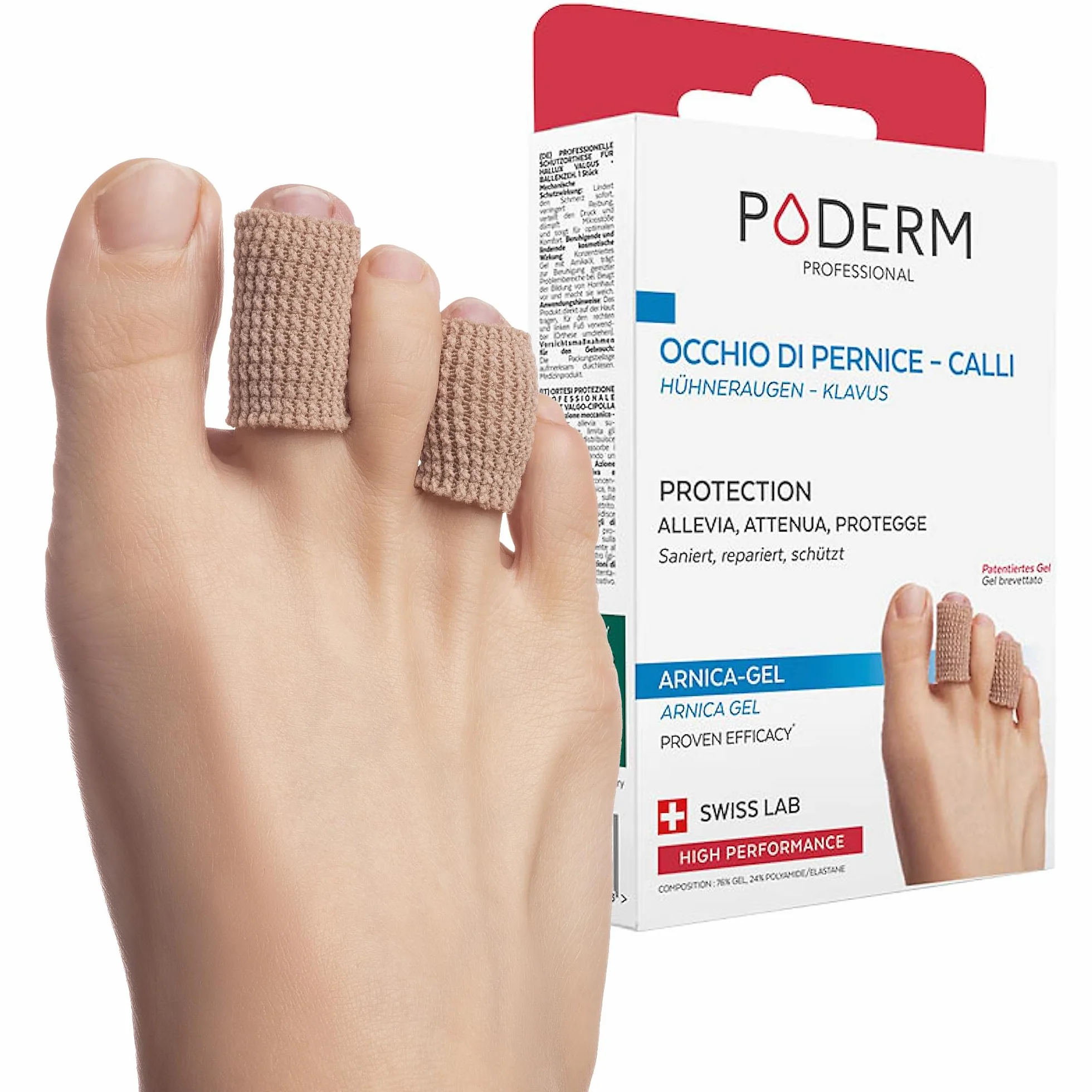 PODERM PROTEZIONE TUBOLARE IN GEL DI ARNICA BREVETTATA PER CALLI E OCCHI DI PERNICE