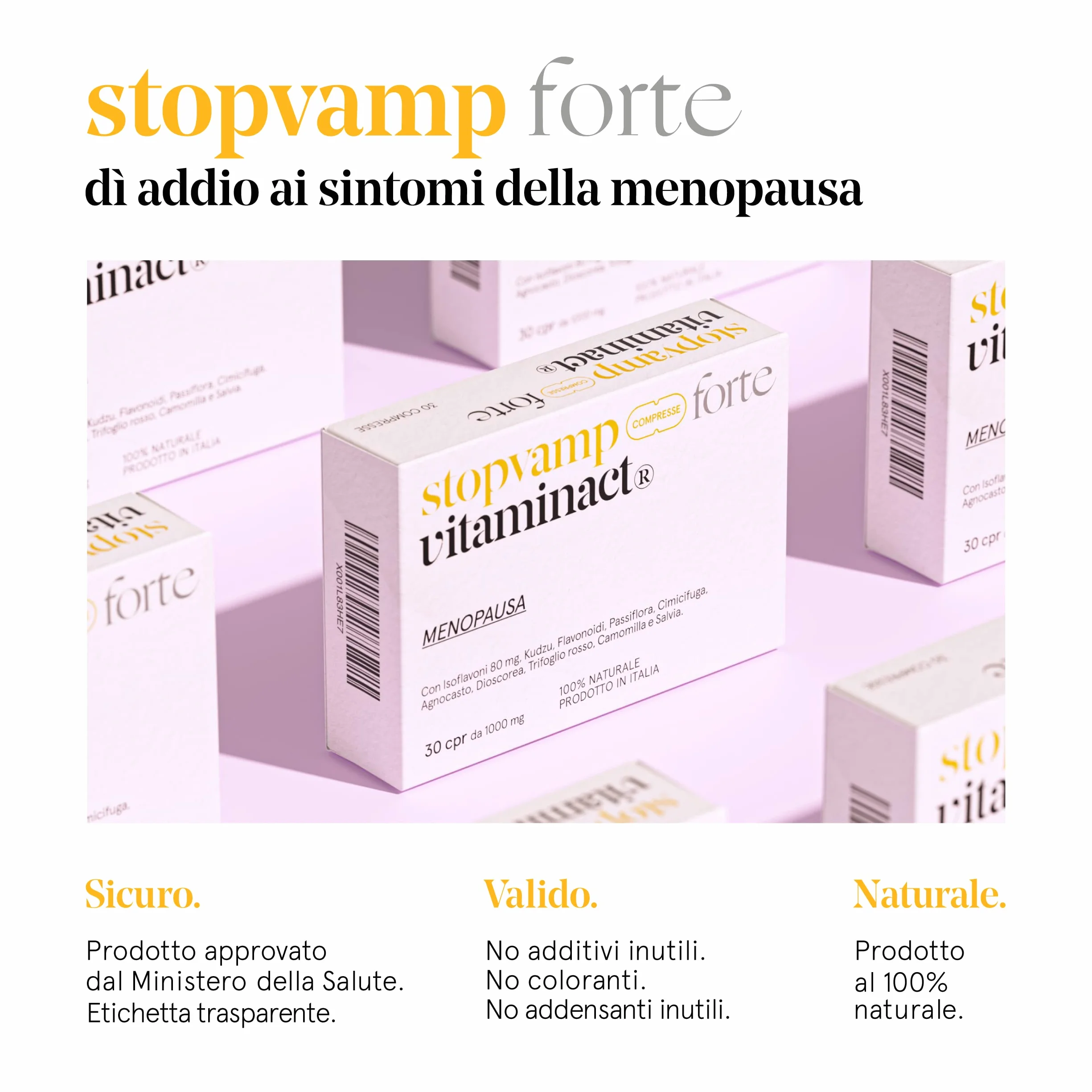 Stopvamp Menopausa Integratore 8 in 1 Isoflavoni 80mg Kudzu Naturale