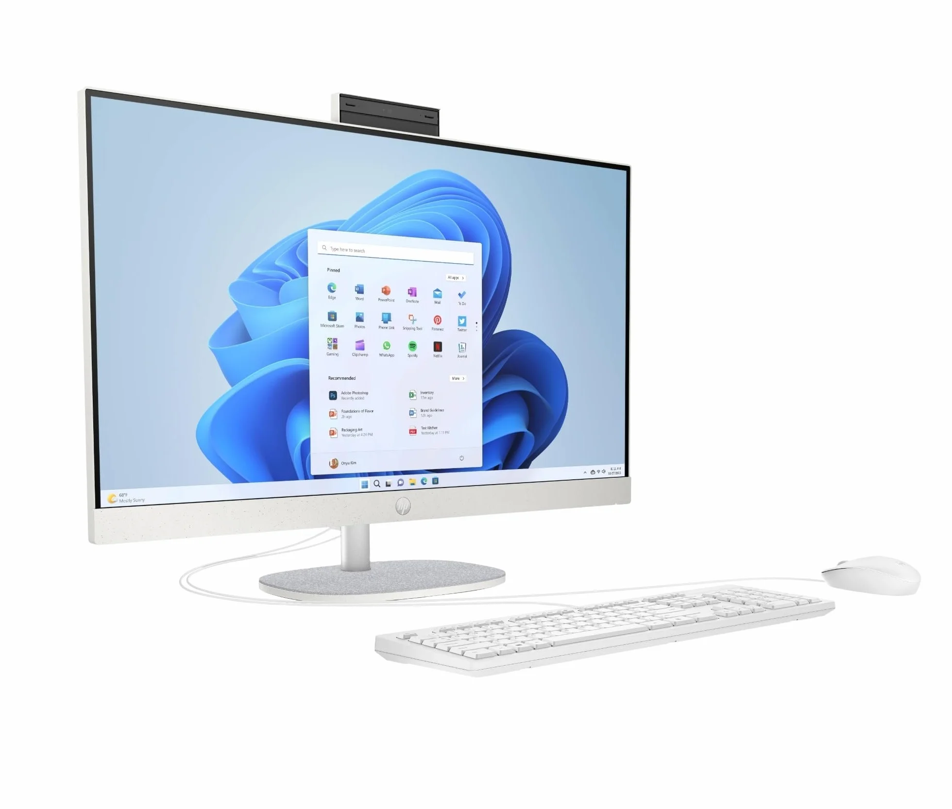 HP 27-cr0011sl All-in-One PC 27" IPS FHD Non Touch AMD Ryzen 5 7520U 16GB RAM 512GB SSD Windows 11 Desktop Bianco