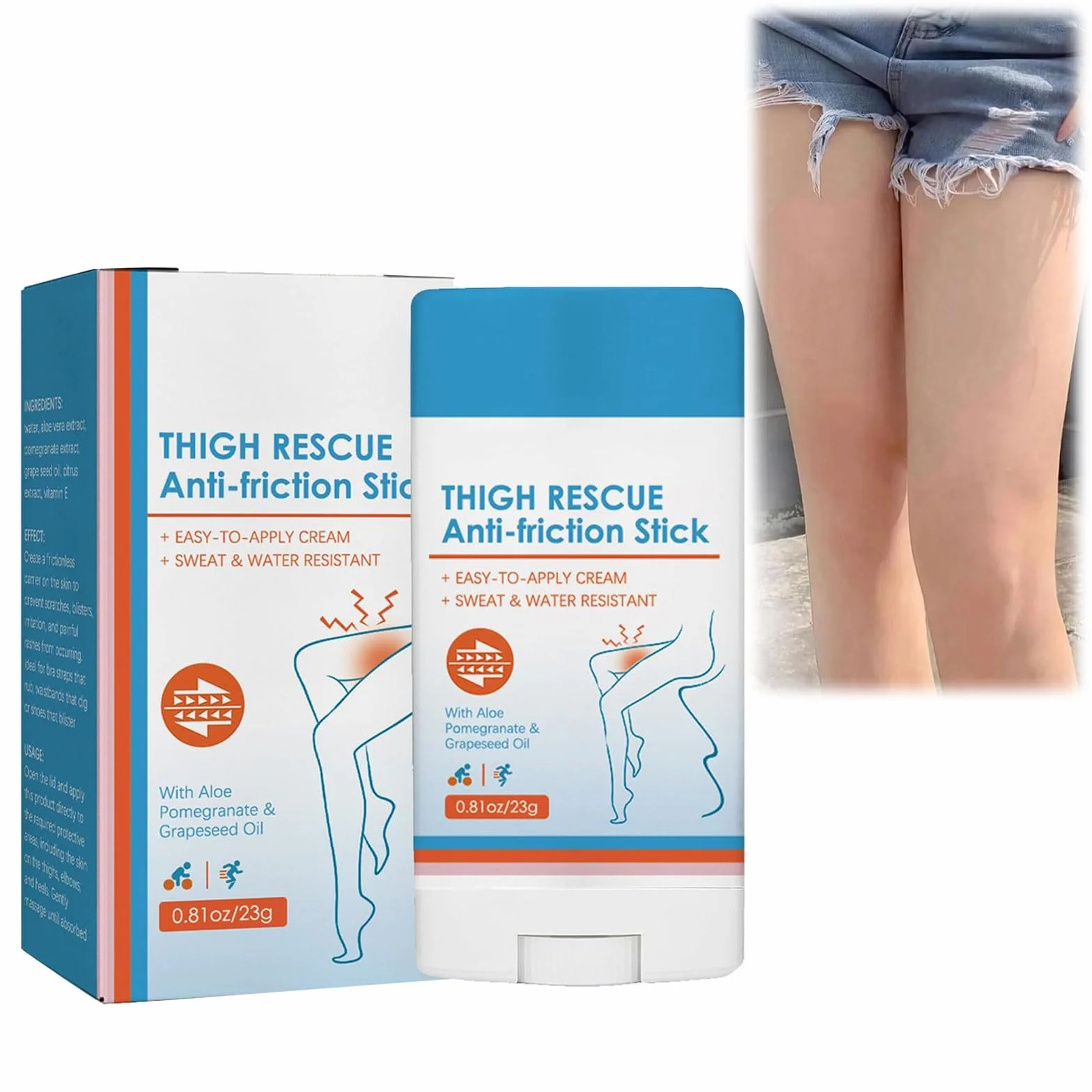 Stick Anti Sfregamento Impermeabile per Donne, Crema Antisfregamento Cosce