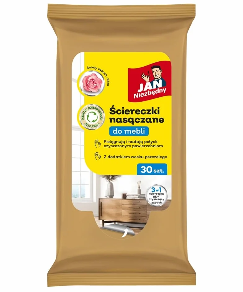 Salviette umidificate per mobili cera d'api biodegradabile 30 sztuk