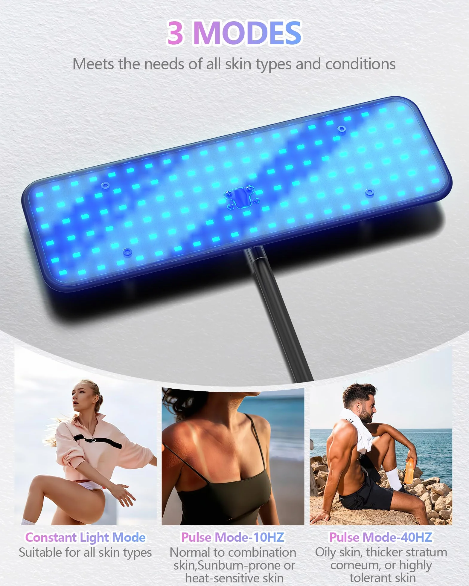 Solarium lampada abbronzante 50 W base retrattile 460 NM 490 NM terapia luce blu domestico