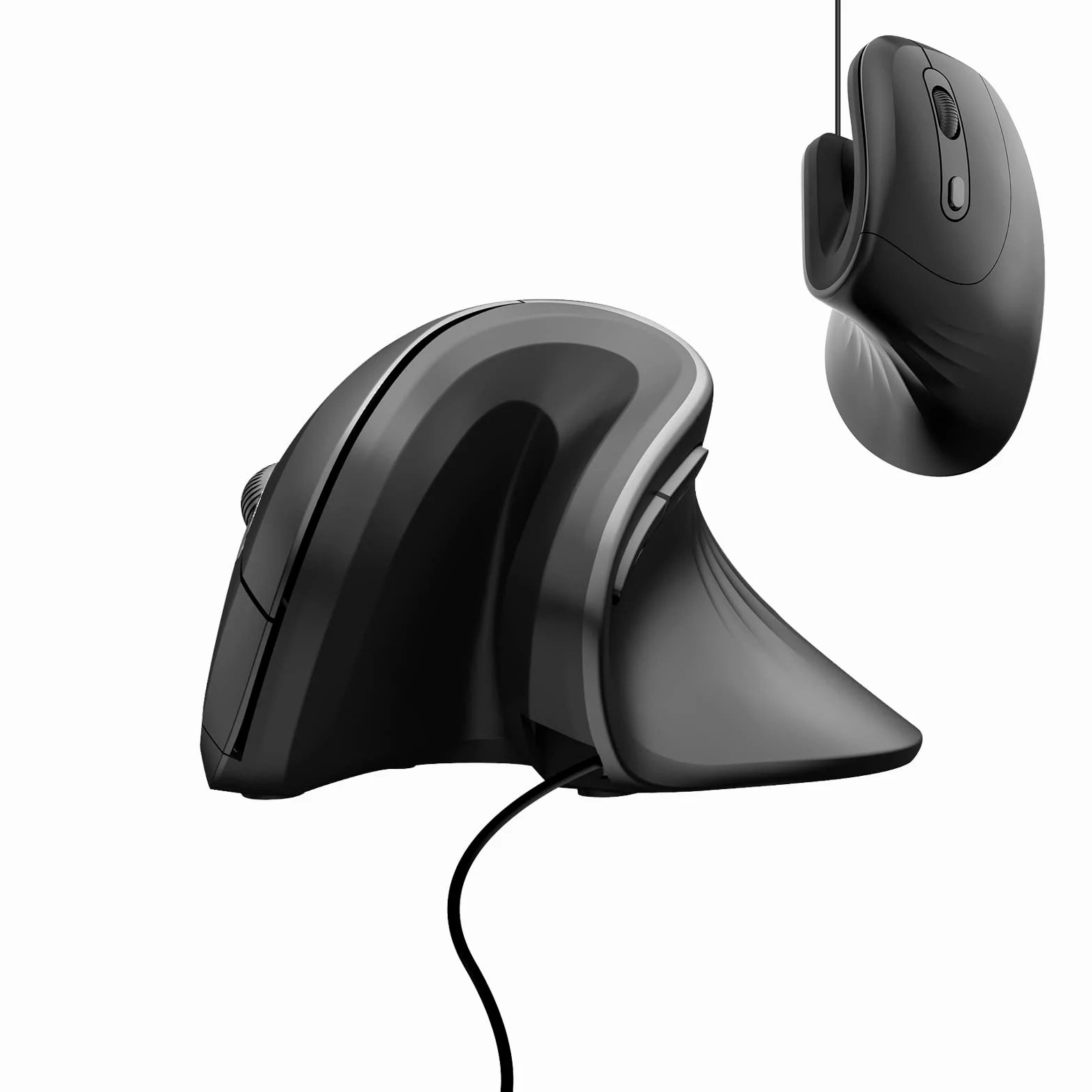 Mouse ergonomico verticale 800/1200/2400/3200DPI, mouse ergonomico per computer con 6 pulsanti, mouse cablato per laptop, desktop, PC, MacBook - nero
