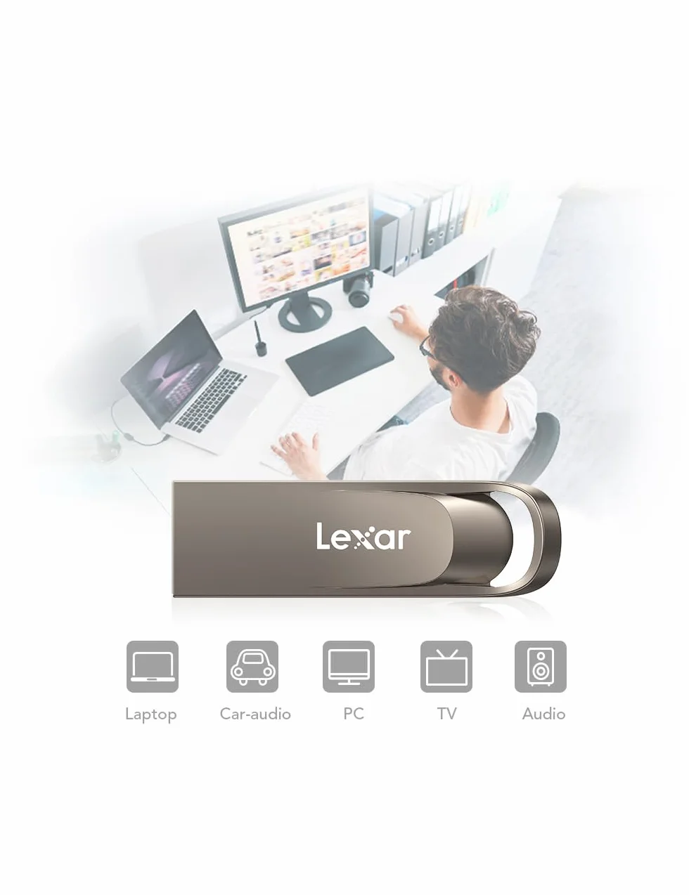 Lexar Chiavetta USB 64 GB Pen Drive USB 3.2 Gen 1 Flash Drive 100 MB/s Metallo