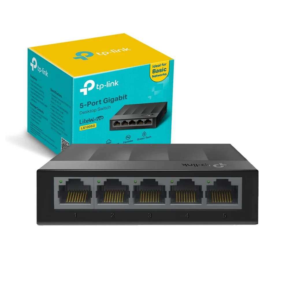 TP-Link LS1005G Switch Ethernet 5 Porte Gigabit Plug-and-Play Silenzioso Desktop