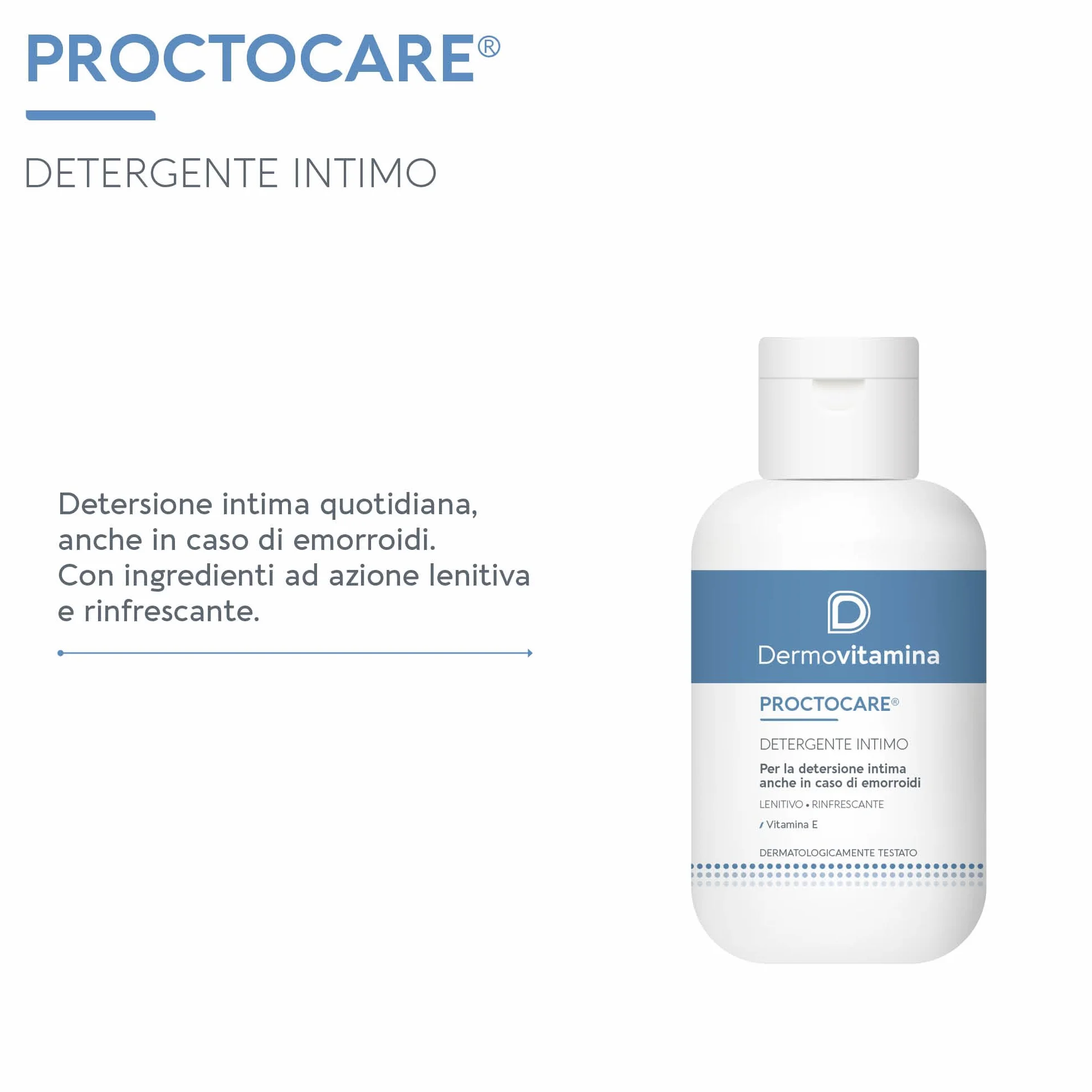 Dermovitamina Proctocare Detergente Intimo Lenitivo Rinfrescante con Vitamina E e Proteine d'Avena 150ml