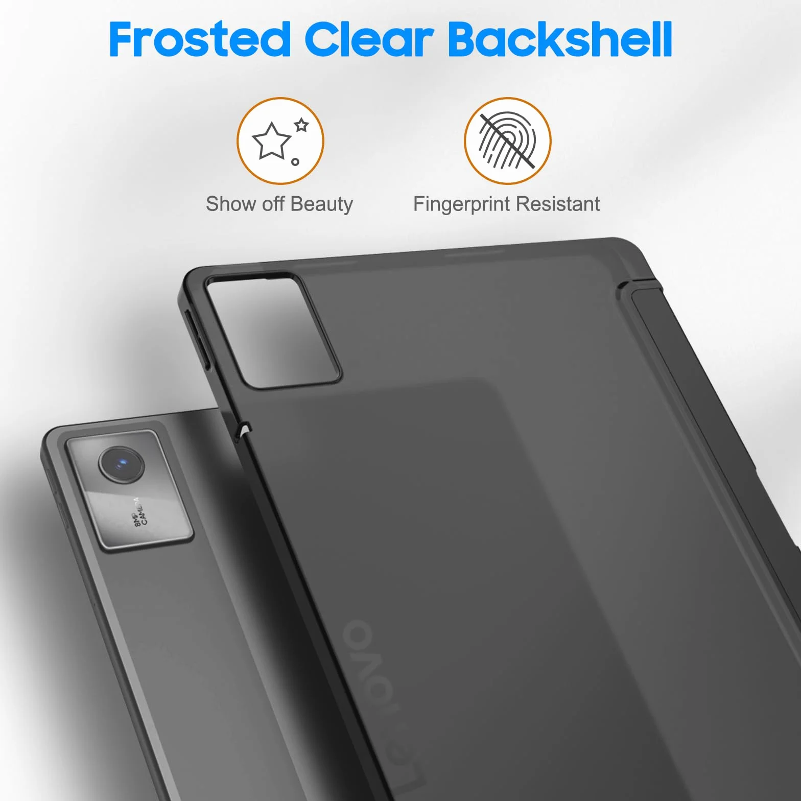 FINTIE Cover per Lenovo Idea Tab 11 Pollici 2025 TB-336ZU/TB-336FU Custodia Posteriore Opaca Traslucida con Portapenne Auto Sveglia/Sonno, Nero