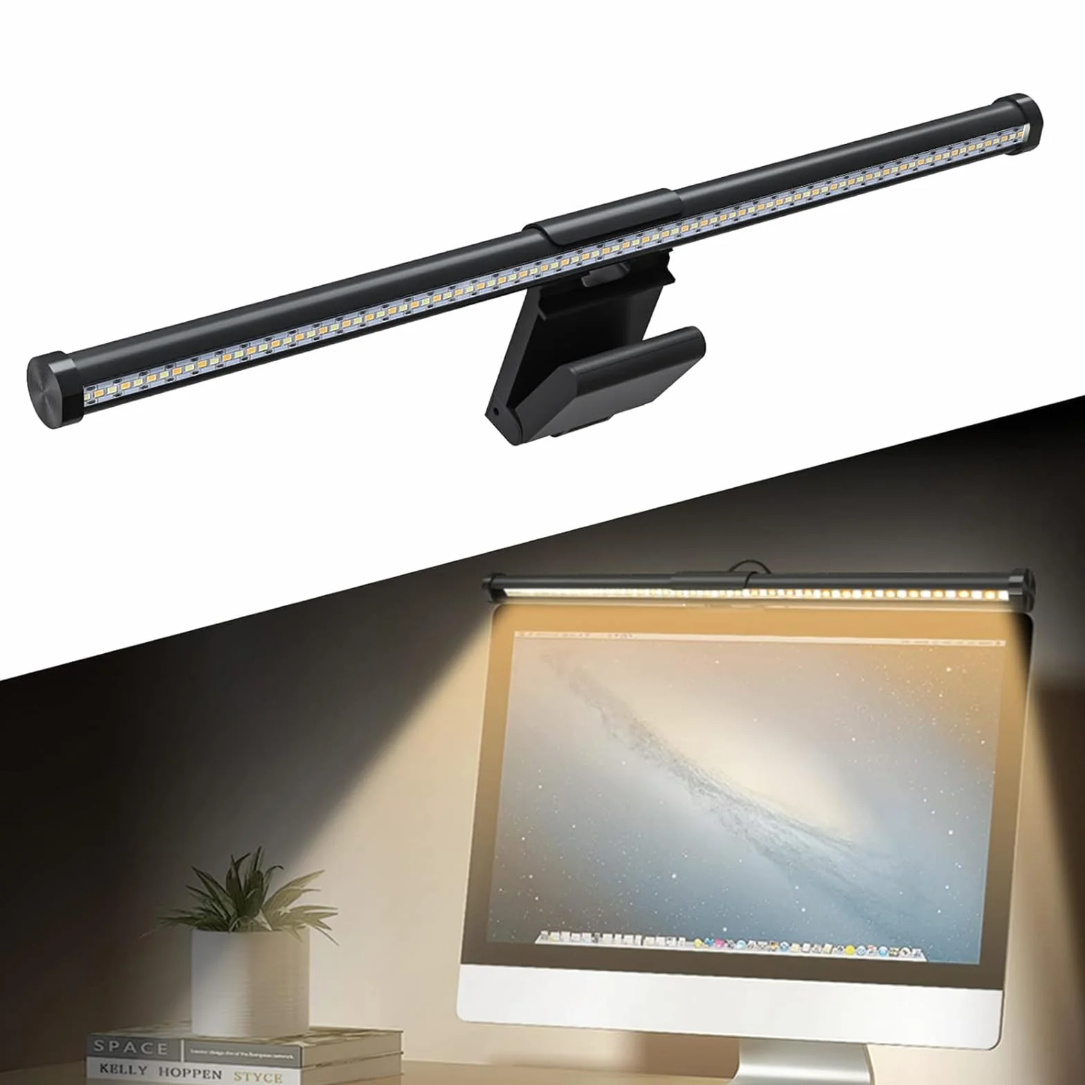 Lampada LED per monitor per computer, lampada per schermo USB con controllo touch, lampada per monitor con luminosità regolabile e temperatura di colore, lampada da scrivania, ufficio, casa