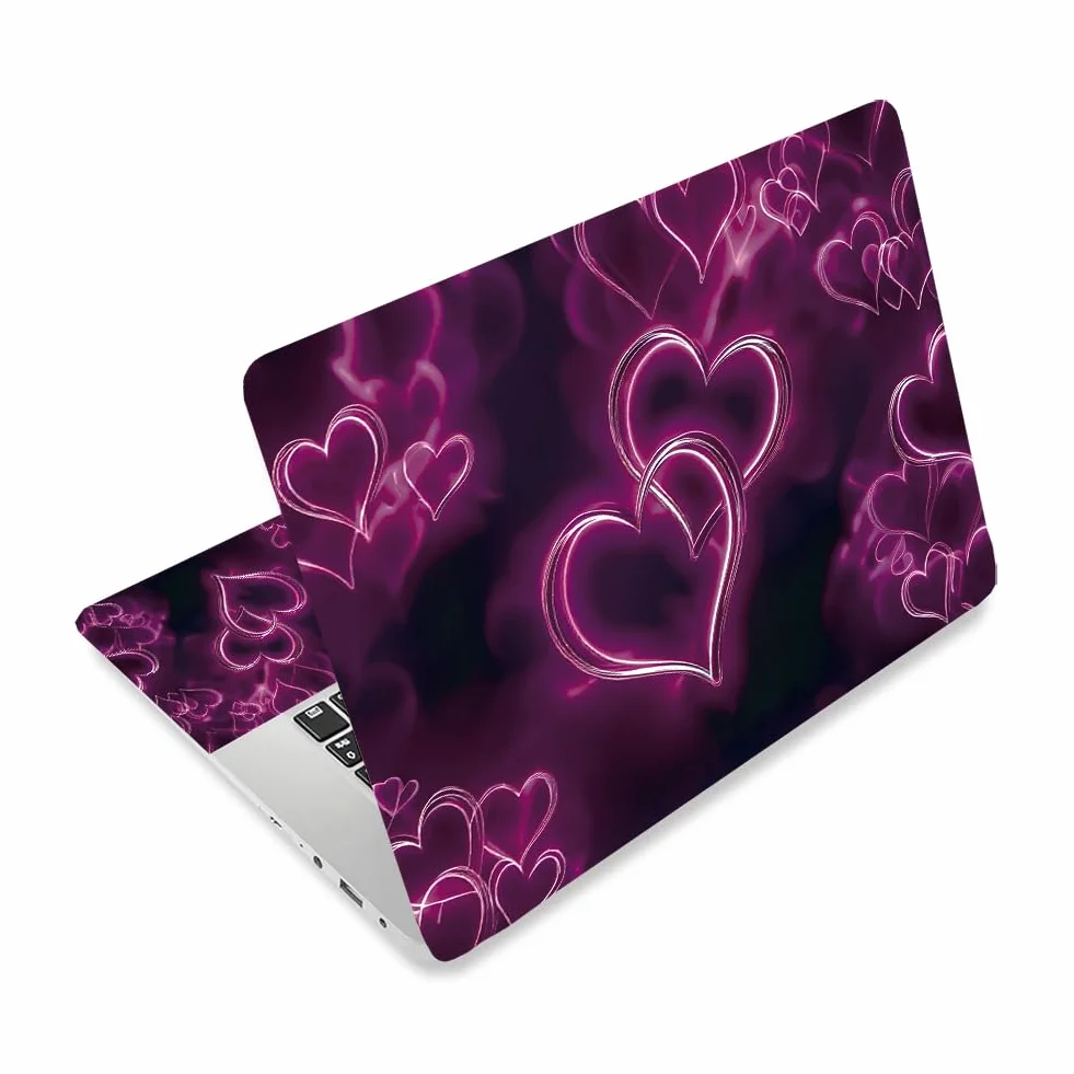 Pellicola adesiva per computer portatile, in PVC, con citazione, impermeabile, antigraffio, per computer portatile da 12,1 13 13,3 13,3 13,6 14 15 15,3 16 pollici rosa neon cuore