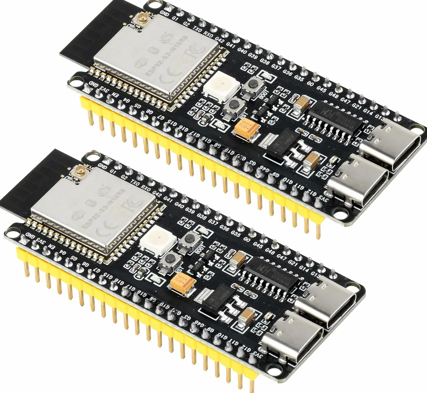 diymore 2 pezzi per modulo ESP32-S3 DevKitC-1 N16R8, per ESP32 S3 1-N16R8 con WiFi, Bluetooth 5.0, USB C antenna collegabile
