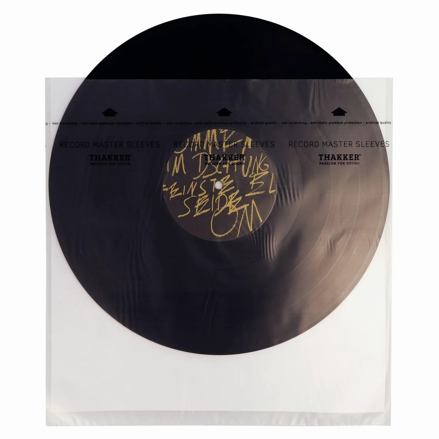 THAKKER Record Master Sleeves - 12' - 50 Manicotti Interni antistatici | Protezione Premium per Dischi da 12' | qualità Eccellente | 30µm HDPE più Fodera in Carta di Riso | 307mm x 307mm