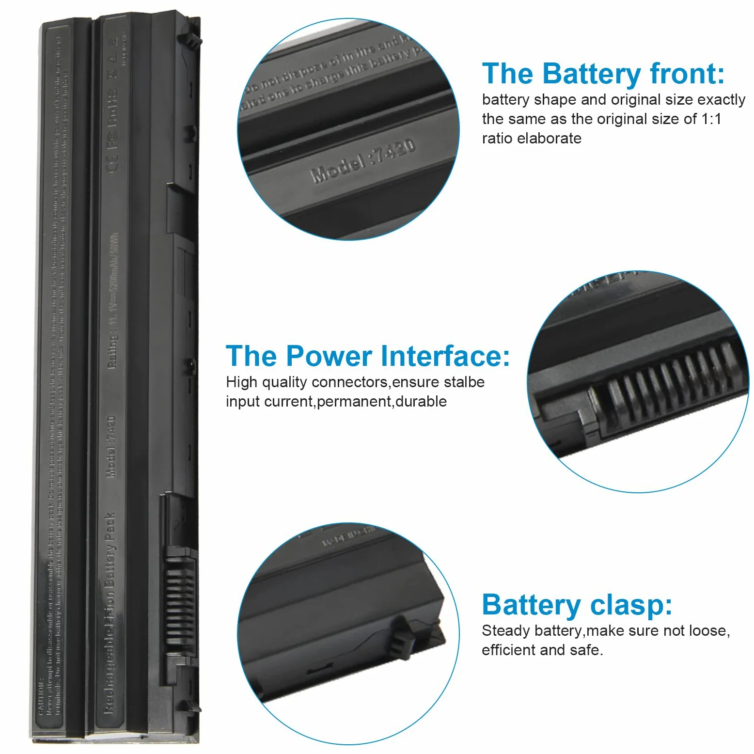 ASUNCELL 11.1V/5200mAh P8TC7 P9TJ0 Batteria del computer portatile per Dell Latitude E5420 E5430 E5520 E5530 E6420 E6430 E6520 E6530 Series, Inspiron 4420 4520 4720 5420 5425 5520 5720 14R 15R 17R