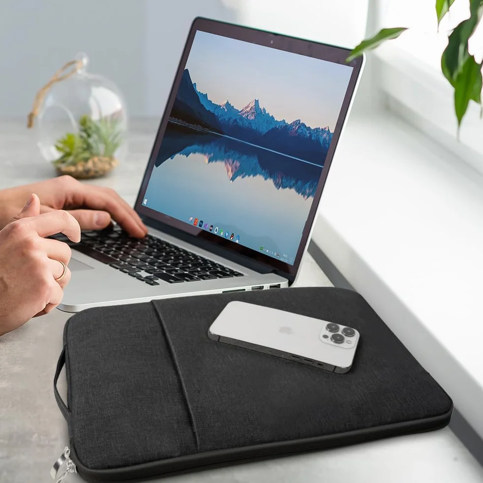 Flintronic Custodia per Laptop da 14 Pollici, Sleeve per Laptop, Impermeabile Custodia Borsa Custodia Protettiva Compatibile con MacBook Pro/Acer/Dell/Lenovo/HP/Samsung/Sony/Asus, 14 Pollici -Nero
