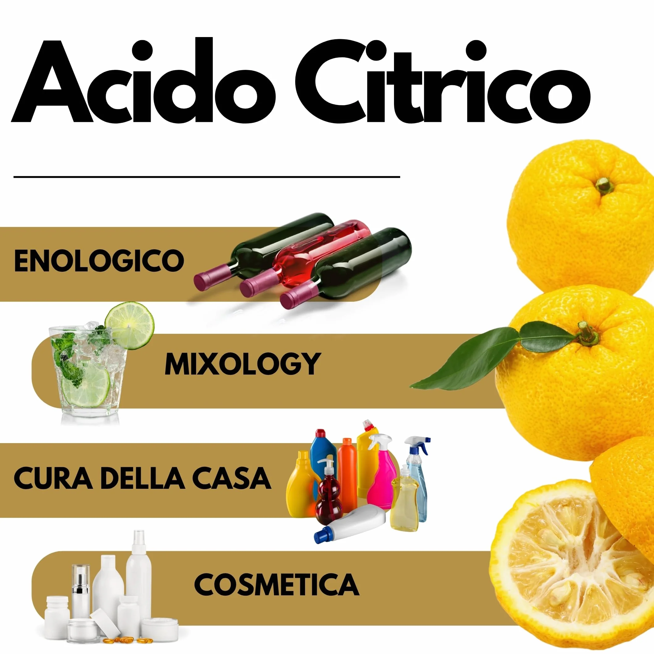 Acido Citrico Monoidrato 200 g Regolatore di pH Senza Glutine per Conserve e Bevande