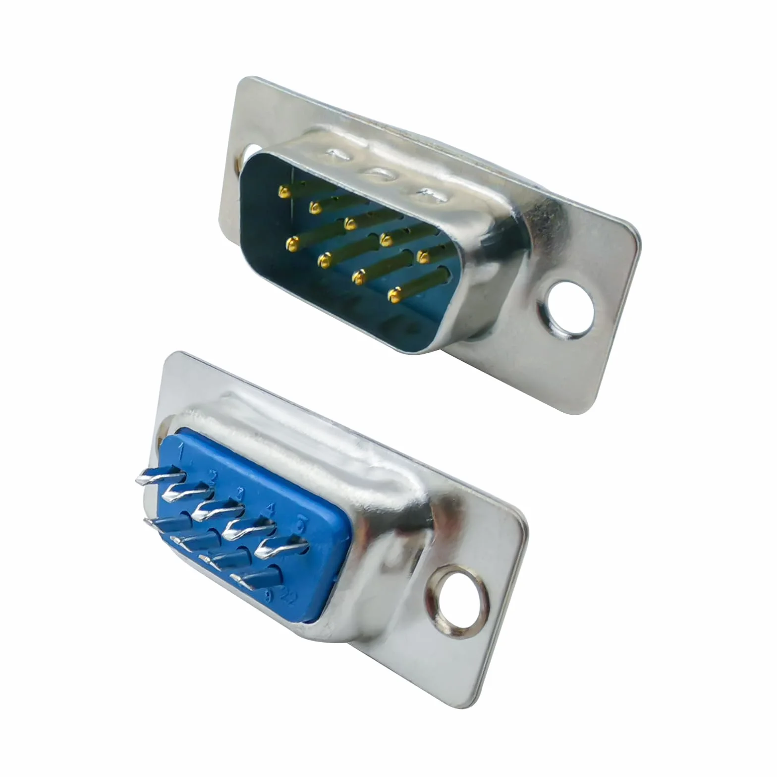 10pcs DB9 porta seriale maschio a saldare, 9 pin D-Sub DB9 connettori PCB RS232 tipo di saldatura seriale (10 x maschio)