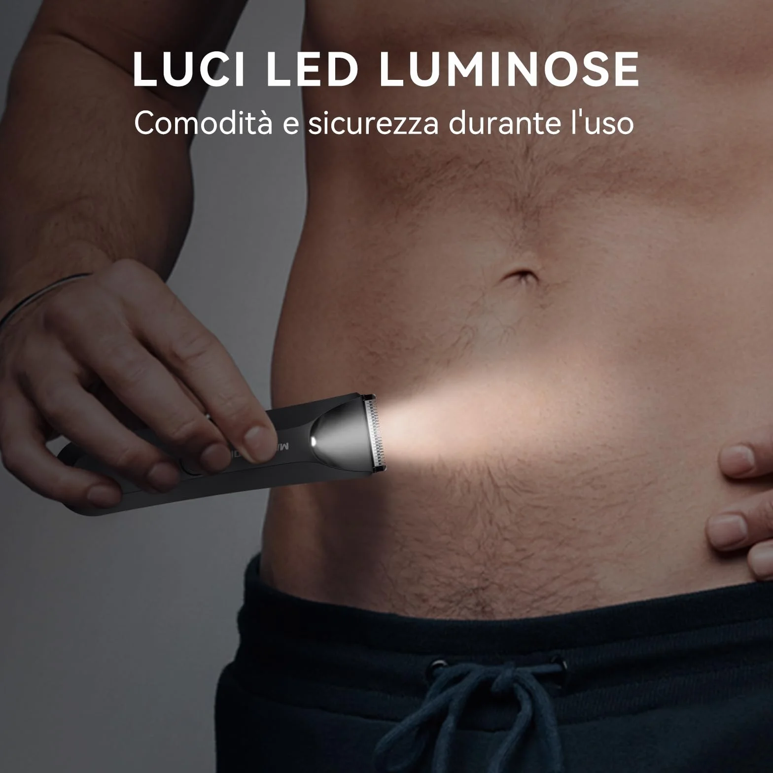 MAXGROOM Rasoio elettrico intimo da uomo ricaricabile per corpo e aree pubiche