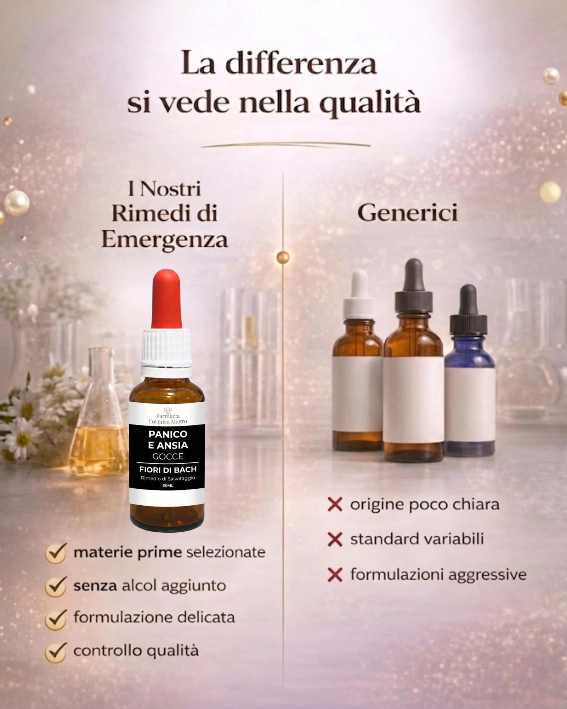FARMACIA FORMICA Fiori di Bach per Ansia e Stress 30 Ml, Gocce Ansia con 7 Essenze Originali Dr. Bach