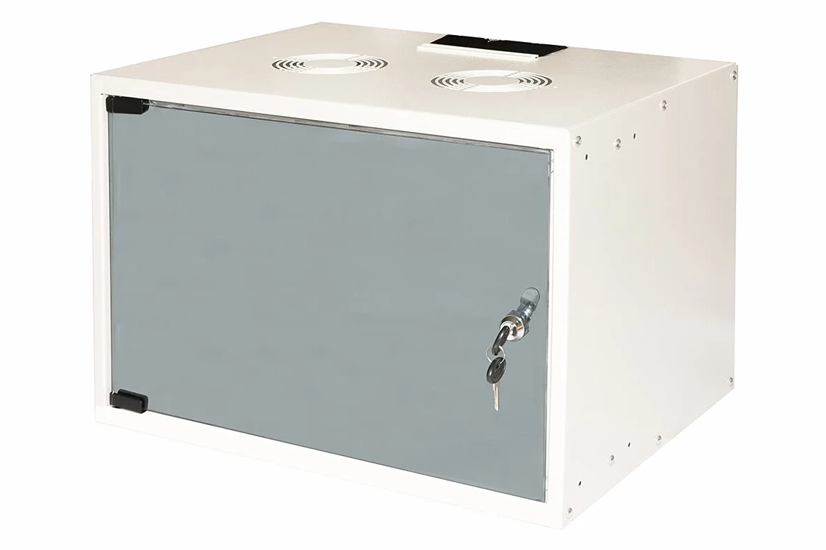 LINK armadio rack 19" LK1907U40E disassemblato 6 unità da muro dimensioni 54x30x37 cm colore grigio porta a vetro temperato con chiusura a chiave capacità di carico 40 kg 1 unità