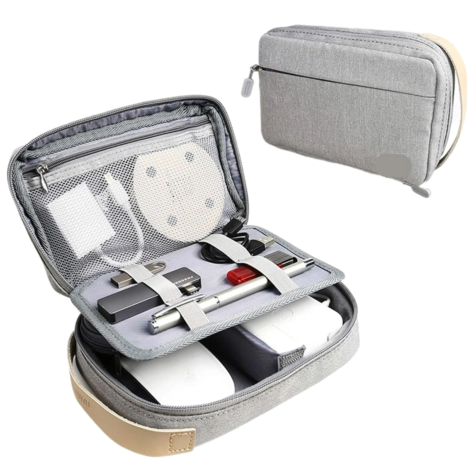 Organizer Cavi da Viaggio Custodia da Viaggio Custodia for Accessori elettronici digitali Custodia Impermeabile for batterie Custodia for Organizer for Cavi USB Organizer Caricabatterie(Gray)