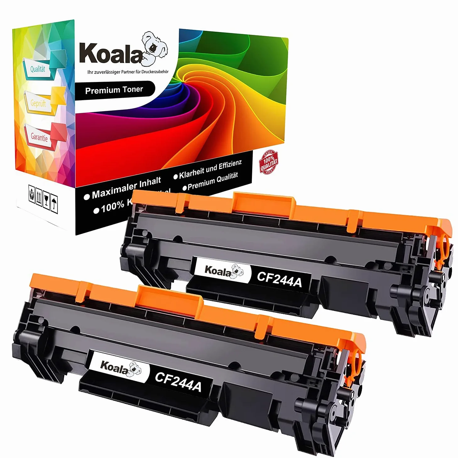 Koala Compatibili Cartuccia Toner Sostituzione per HP 44A CF244A Multipack per HP LaserJet Pro MFP M28a M28w M28 M15a M15w M15 Stampante (Nero, Pacco din 2)