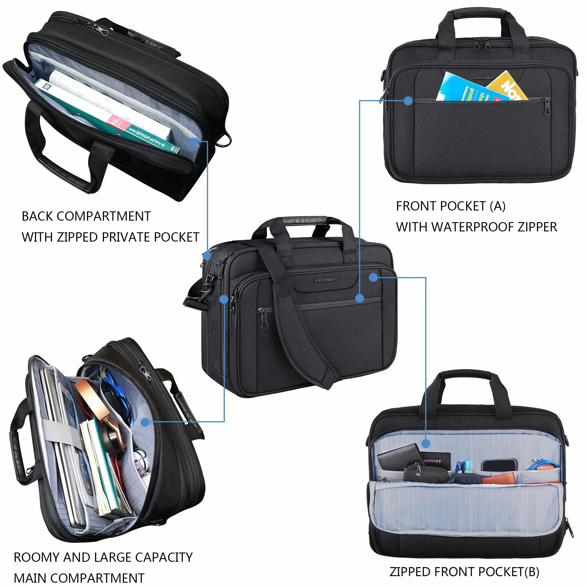 KROSER 17.3-18.5" Borsa per Laptop Borsa