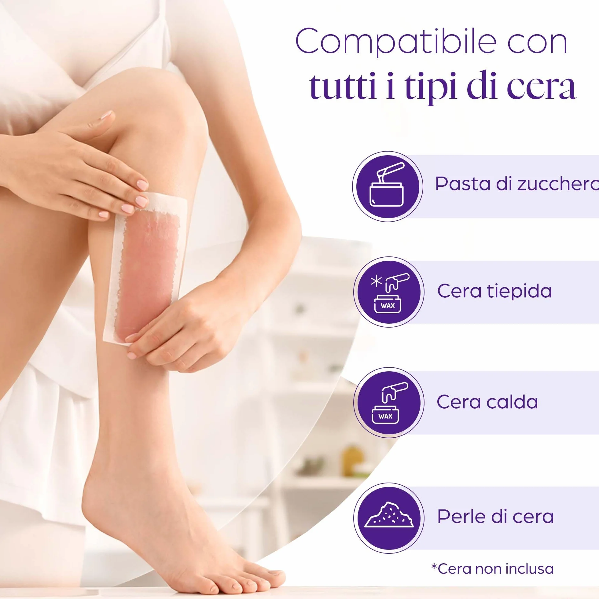 Strisce di cera in tessuto non tessuto 150 pezzi per ceretta viso corpo gambe