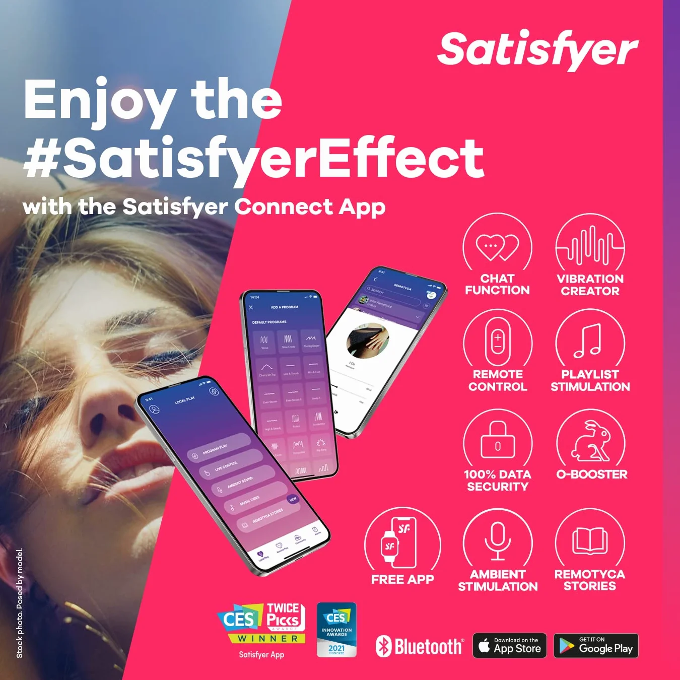 Satisfyer Curvy Trinity 5 Connect App 16,5 cm 3 motori, utilizzabile da entrambi i lati (bianco)