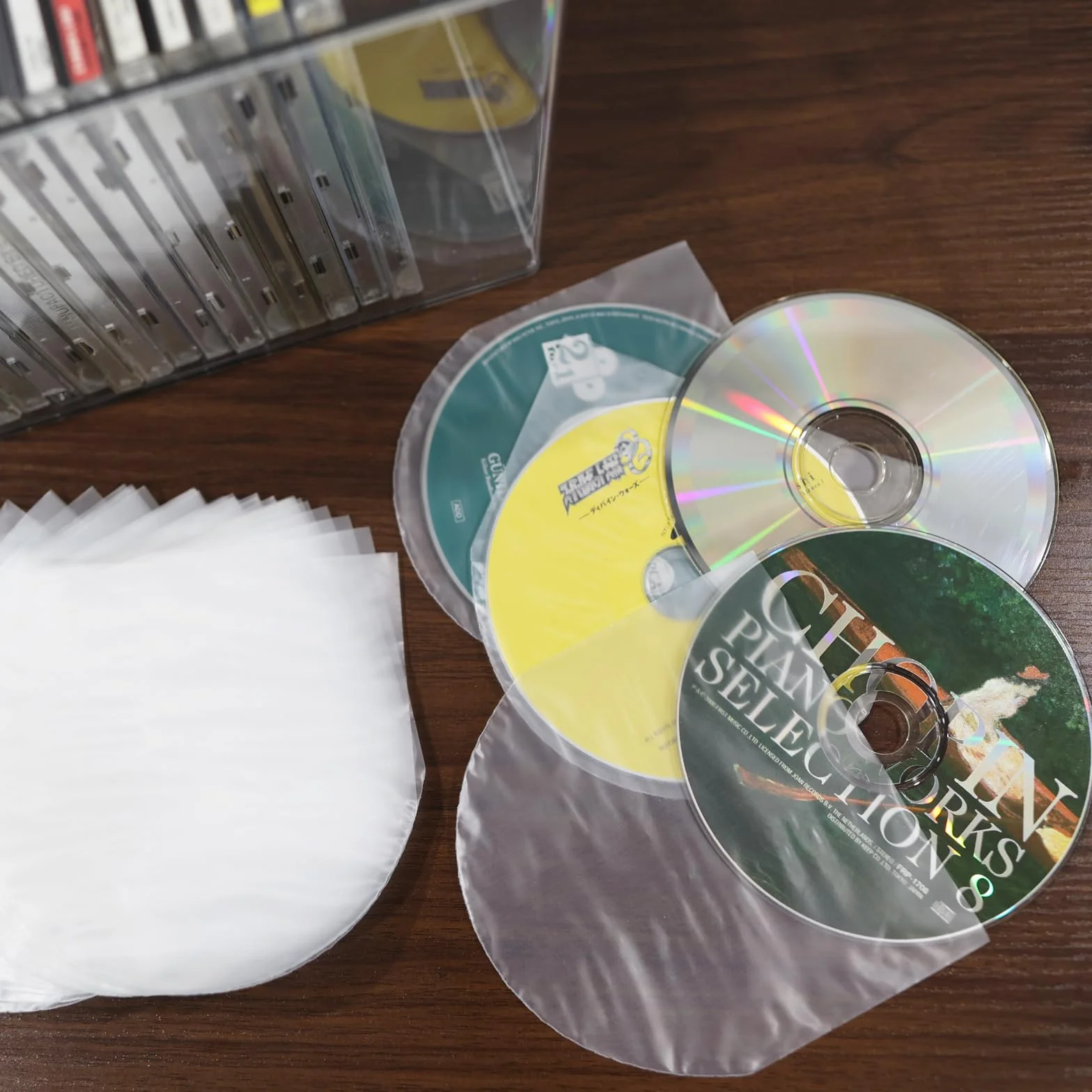 50 custodie interne in plastica antistatica per CD e DVD, per raccoglitori e dischi (100)