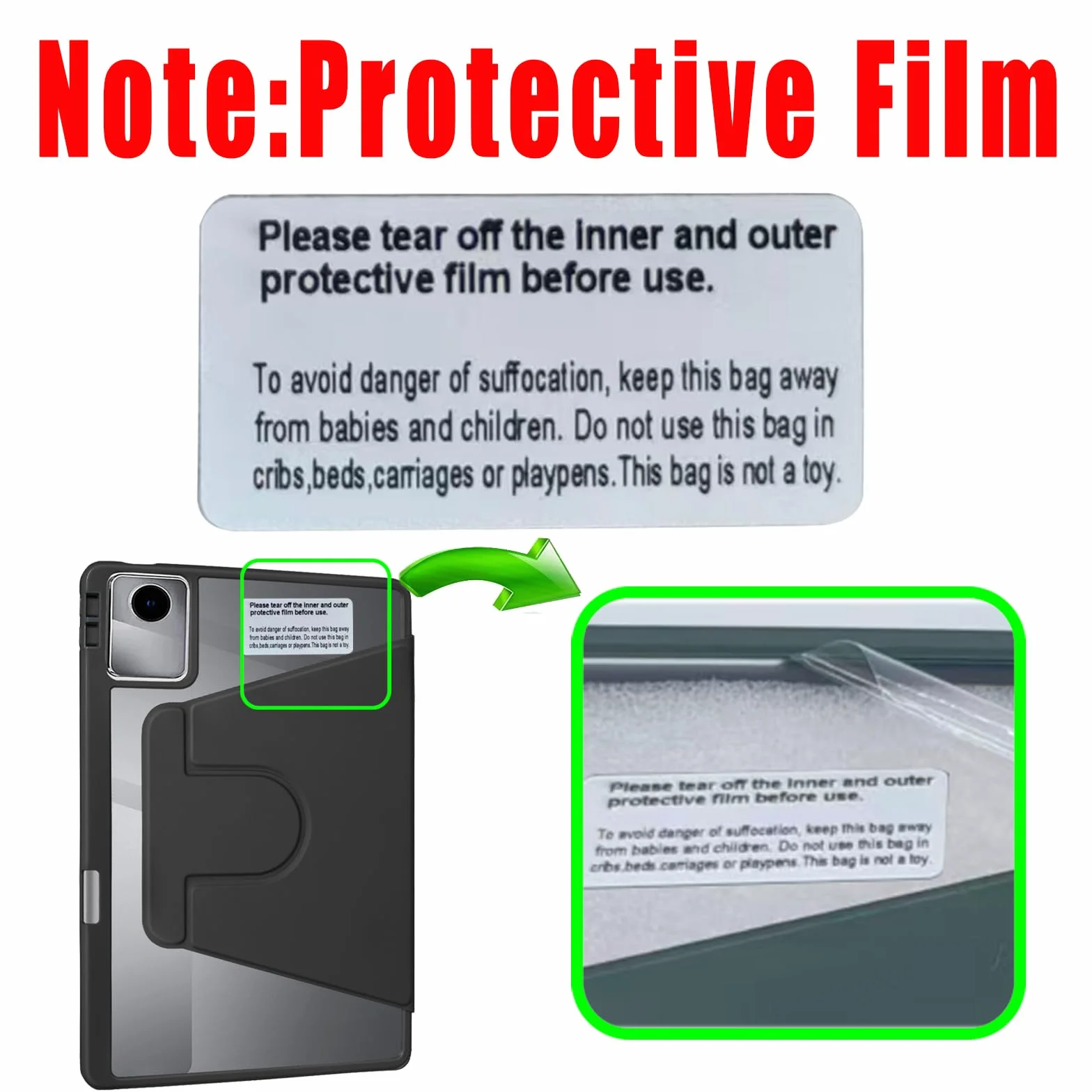 Custodia per Lenovo Idea Tab 11 Pollici, Case Cover Rotante con Portapenne, Nero
