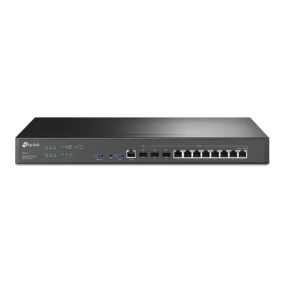 TP-Link ER8411 | Router VPN 10G cablato aziendale | Fino a 10 porte WAN | Elevata capacità di rete | SPI Firewall | Supporto Omada SDN | Bilanciamento del carico | Protezione contro i fulmini | 5 anni