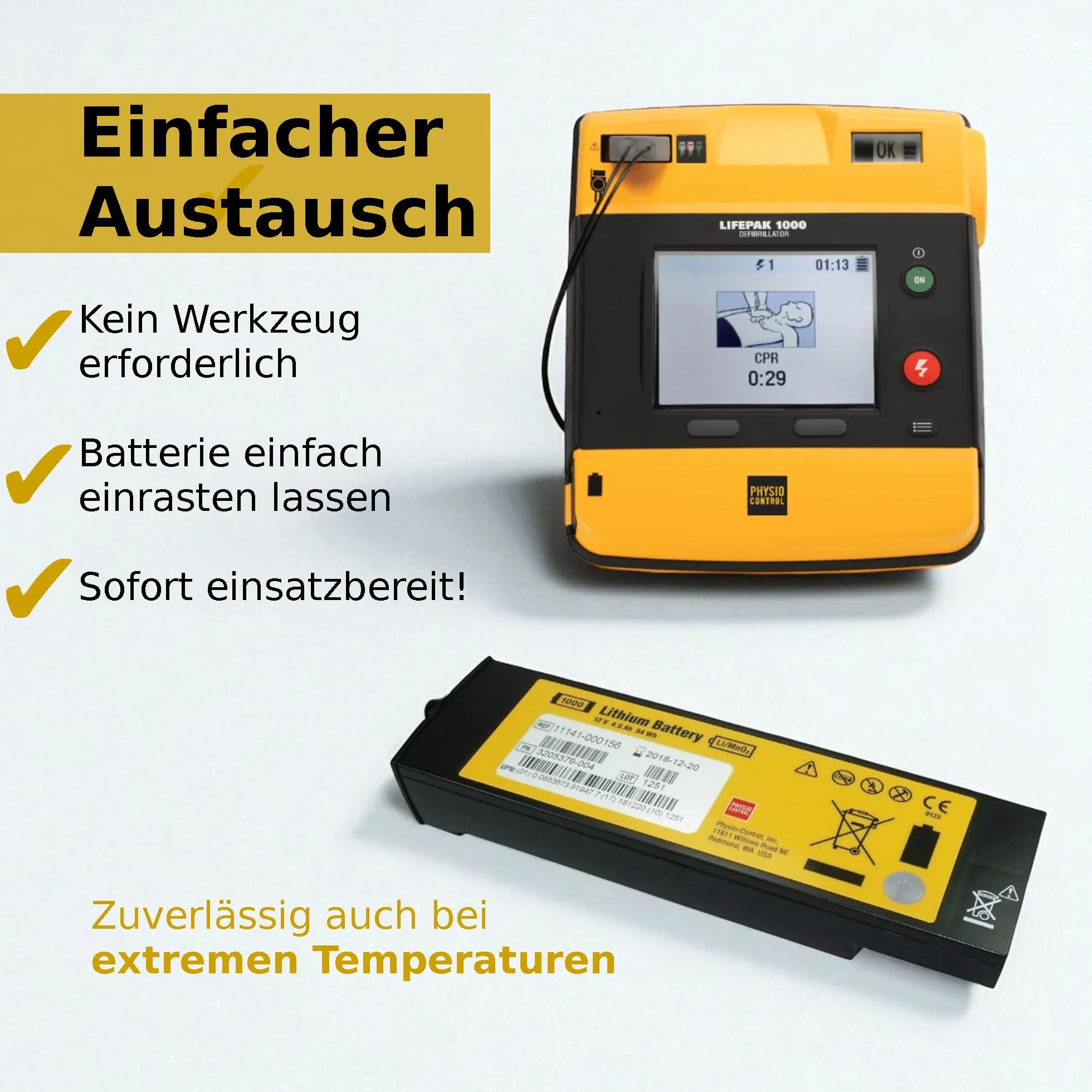 Batteria per Defibrillatore AED Physio Control LIFEPAK LP 1000 (LP1000)