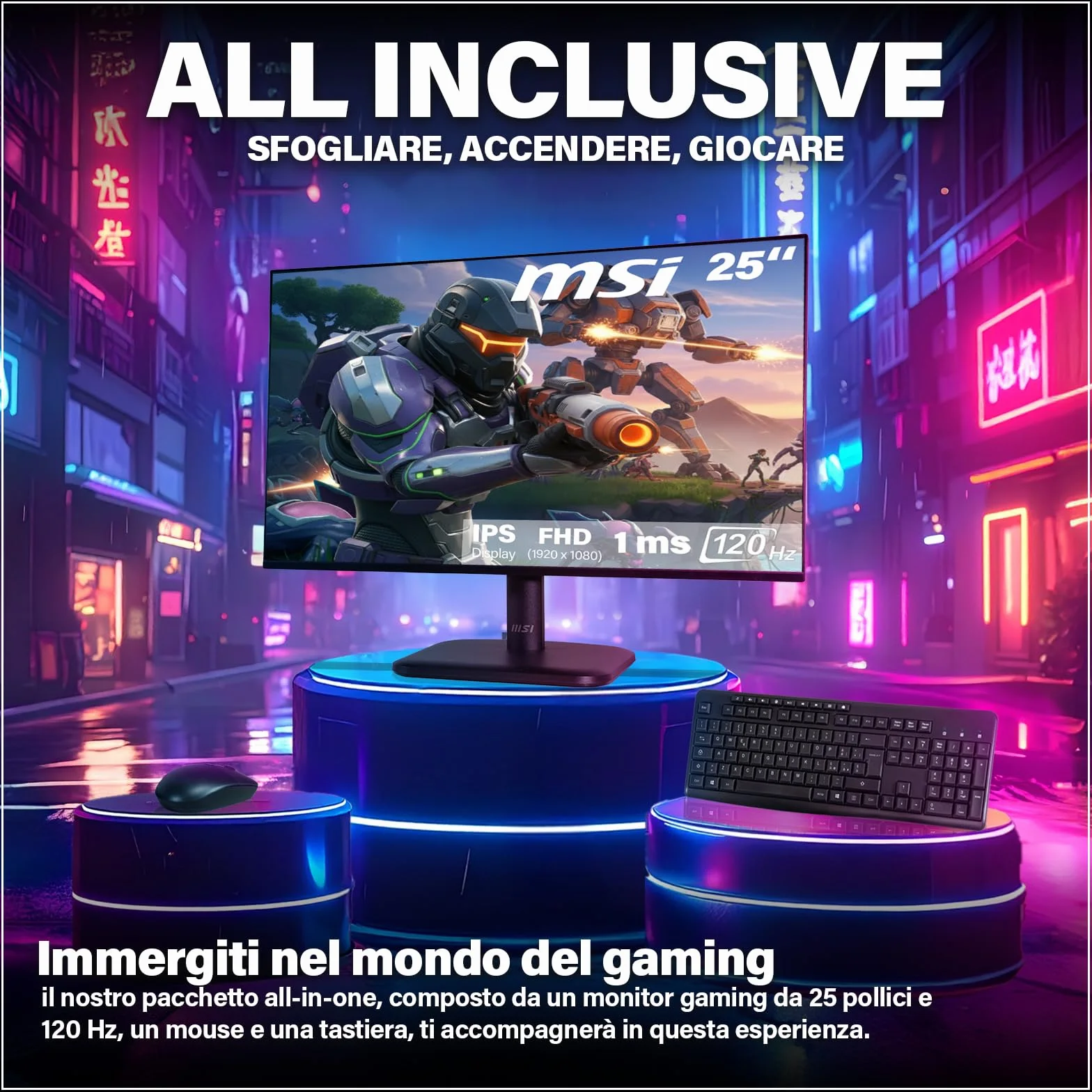 HYPER BYTE® - Gaming PC - Set completo con AMD Ryzen 7 5700G fino 4,6 GHz | 16GB DDR4 | 1TB SSD | Watercooling | Monitor 25 pollici | mouse & tastiera | QWERTY| Win11 Pro | Computer fisso per gamer