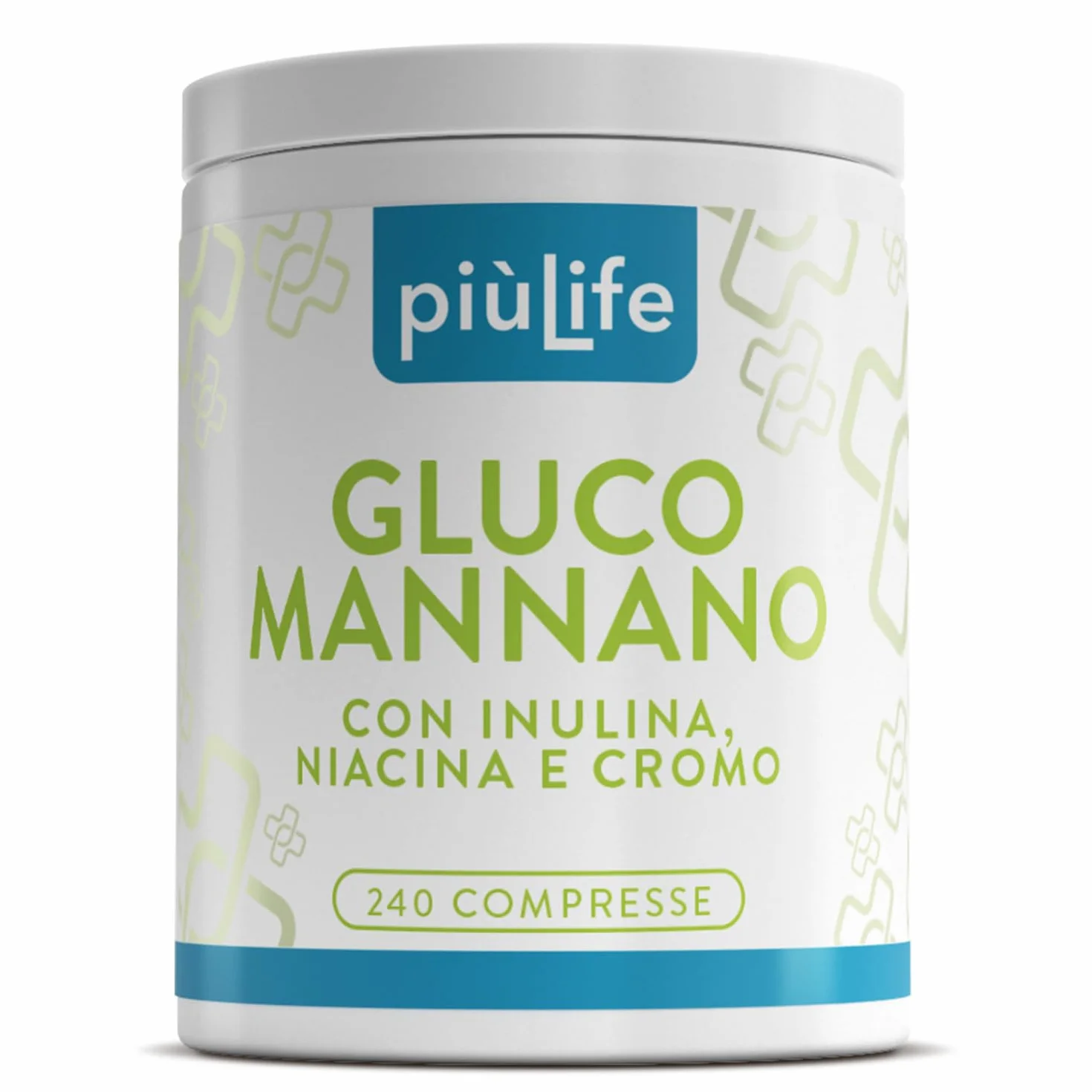 PiùLife Glucomannano Forte 240 Compresse 4000 mg 95% Tit. Con Inulina Niacina Cromo Metabolismo Appetito