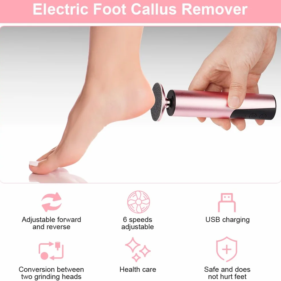ACWOO Pedicure Elettrico Professionale Piedi, Lima Elettrica Velocità Regolabile, Set Rimozione Calli Ricaricabile