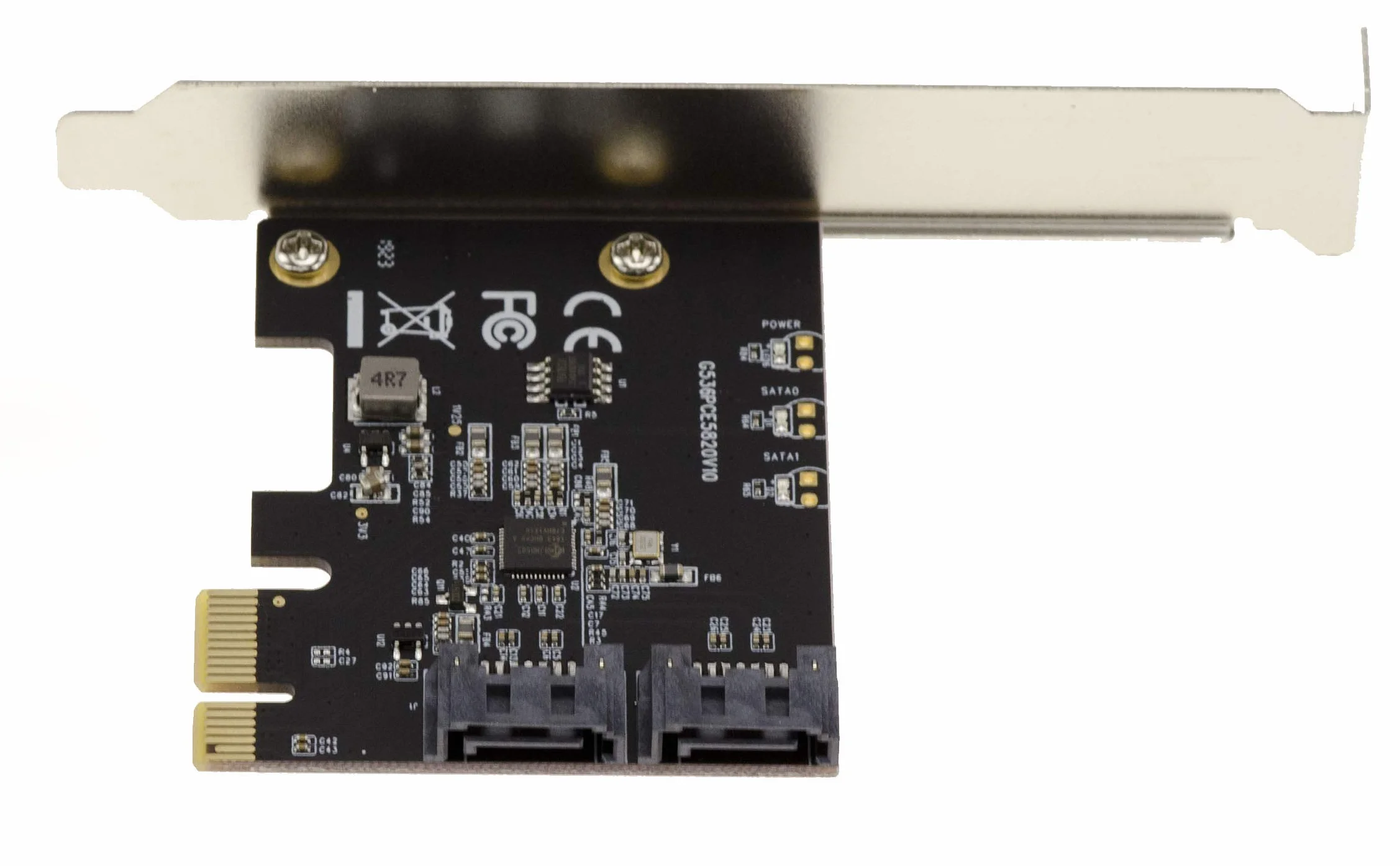 KALEA-INFORMATIQUE Scheda controller PCI Express da PCIe tipo 3.0 a SATA a 2 porte con chipset JMB582 ad alto e basso profilo