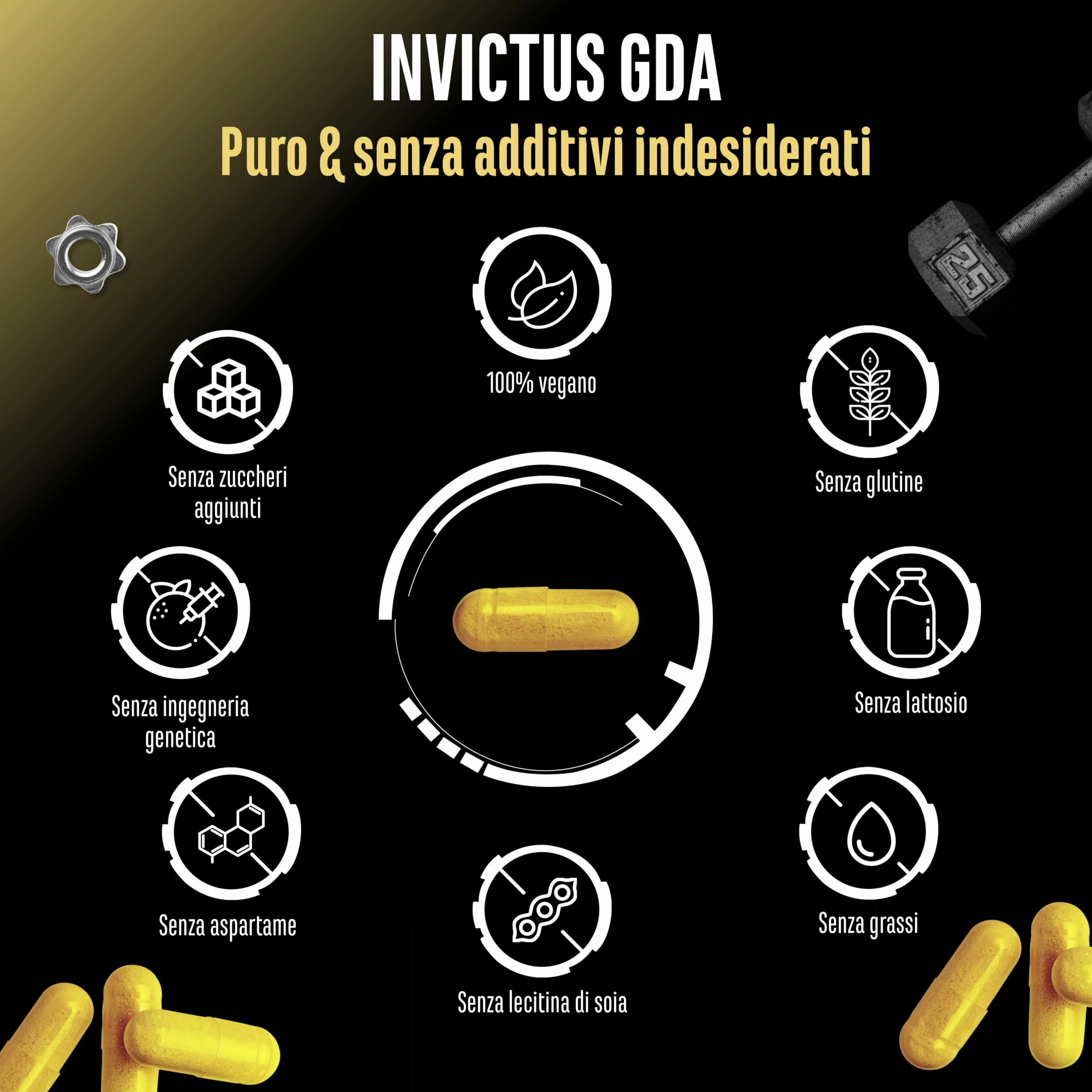 Invictus G.D.A Complesso GDA ad Alto Dosaggio con Berberina, Cinnulin PF® e Acido R-Alfa Lipoico 120 Capsule Vegane