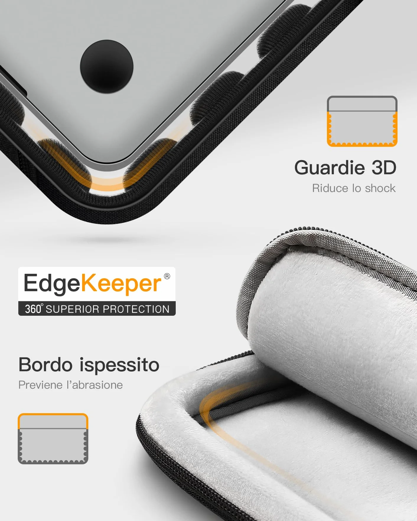 Inateck Custodia per Laptop con Protezione a 360°, Compatibile con 14 Pollici MacBook Pro M5/M4/M3/M2/M1 Pro/Max A3434 A3401 A3185 A3112 A2992 A2918 A2779 A2442 2025-2021