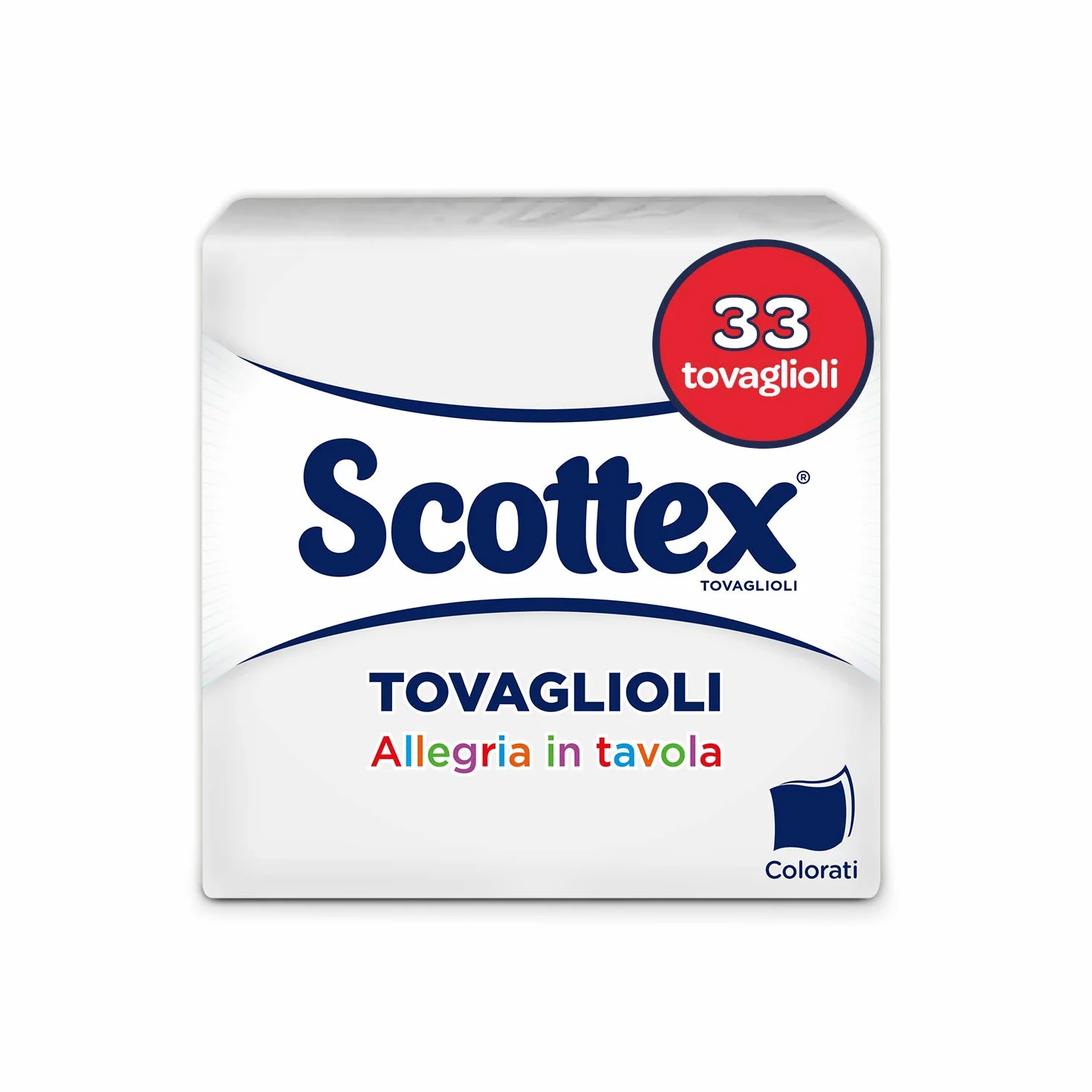 Scottex Tovaglioli Doppiovelo Morbidi Resistenti Trama Microtrapuntata Multicolore 33 Pz