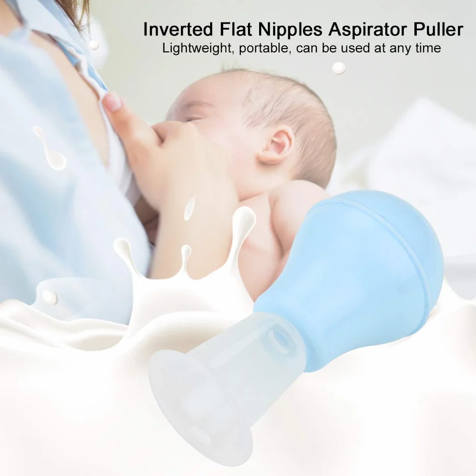 Correttore Capezzoli in Silicone Morbido per Allattamento, Aspirazione Ingrandimento, Capezzoli Piatti Invertiti (Blu)