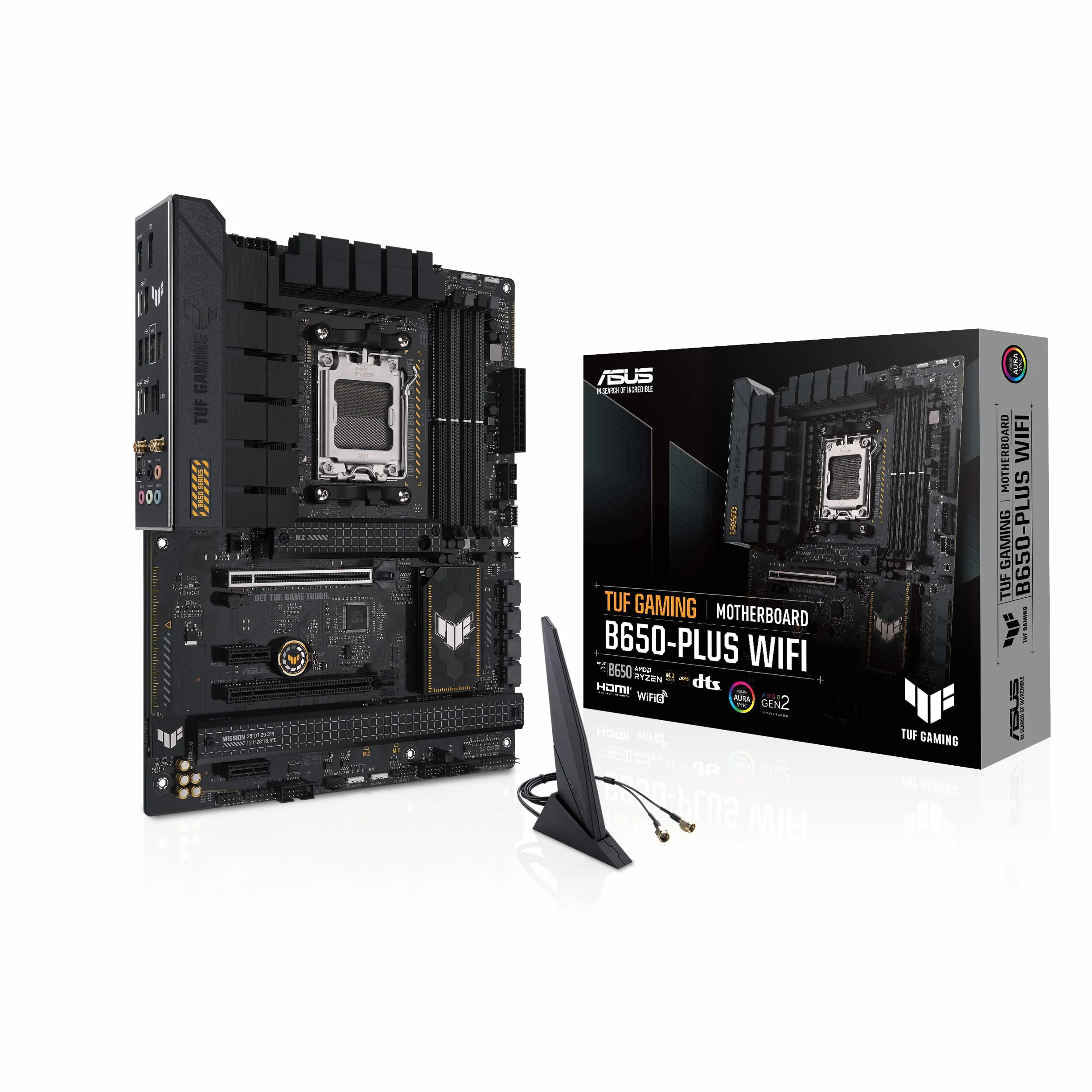 ASUS TUF GAMING B650-PLUS WIFI Scheda Madre Gaming ATX, AM5, Ryzen 9000, 8000, 7000, AMD B650, DDR5, 4xPCI 4.0, WiFi 6 (802.11ax), 2.5Gb Lan, 3xM.2, 4xSATA 6GB/s, Aura Sync RGB, Nero