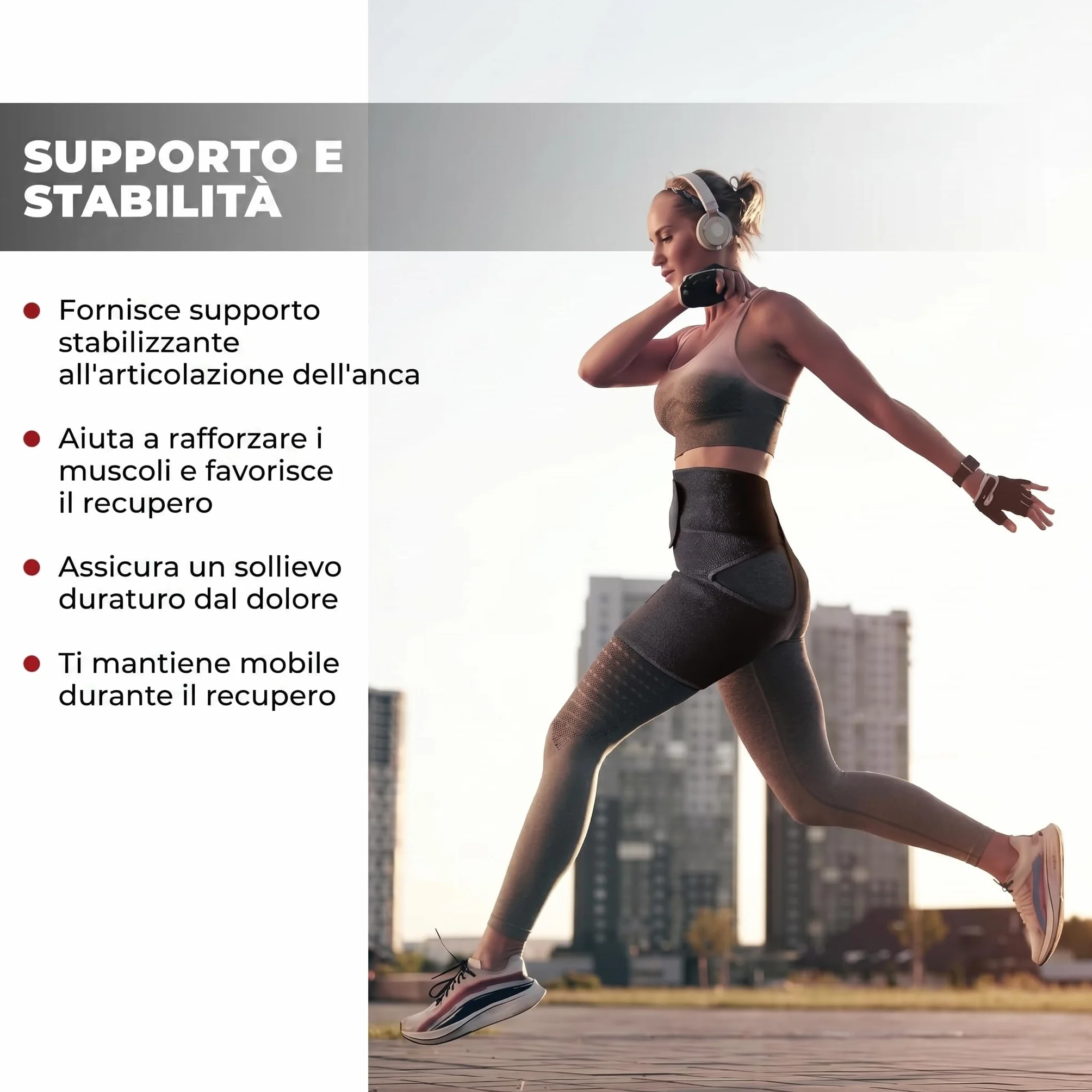 Astorn Supporto per Anca per Sciatica Fascia Regolabile per Inguine Coscia Flessore Artrite Infortuni Nervo Sciatico per Uomini e Donne Gamba Sinistra Grande