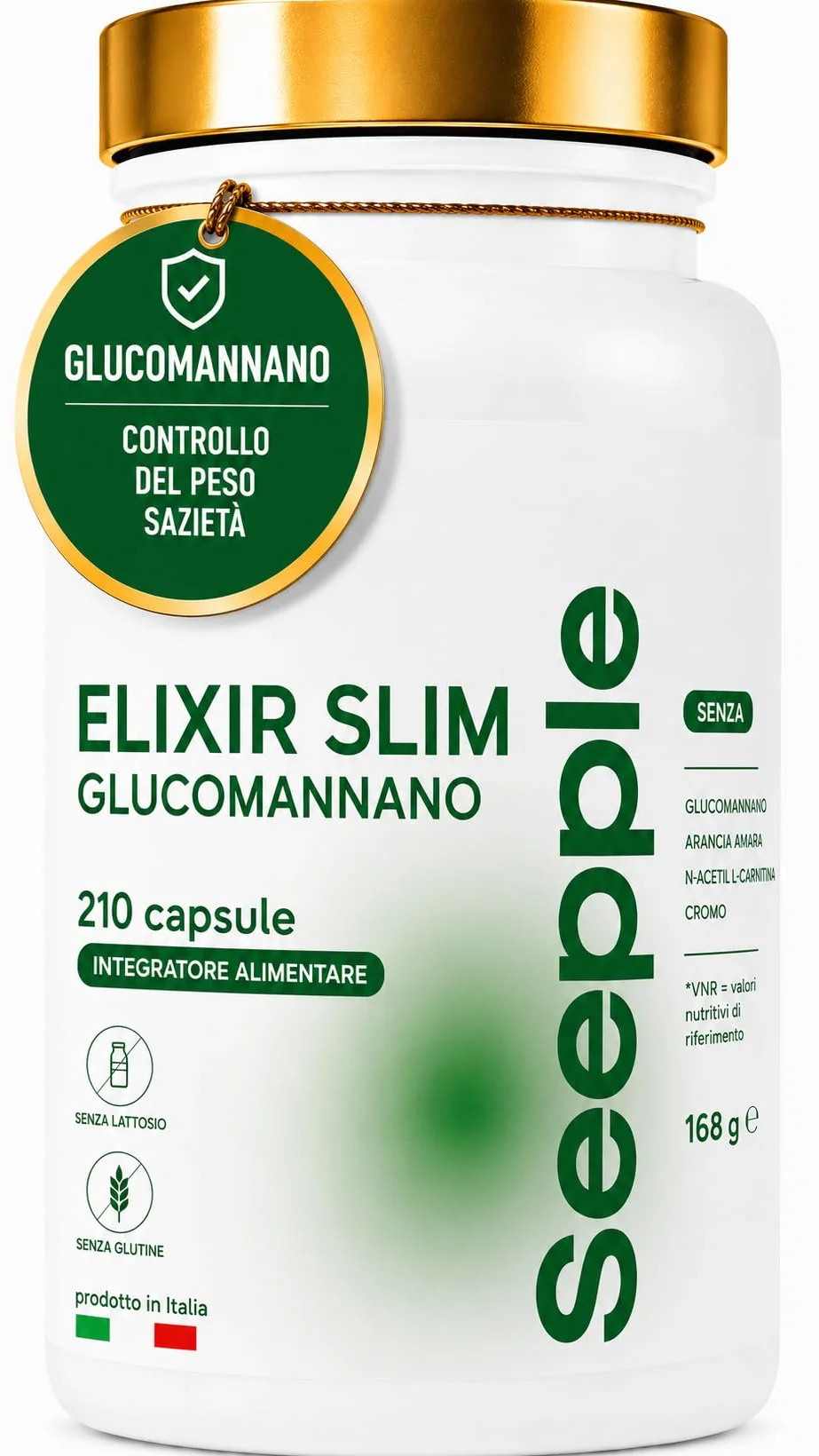 ELIXIR SLIM GLUCOMANNANO Integratore Controllo del Peso 210 Capsule Made In Italy