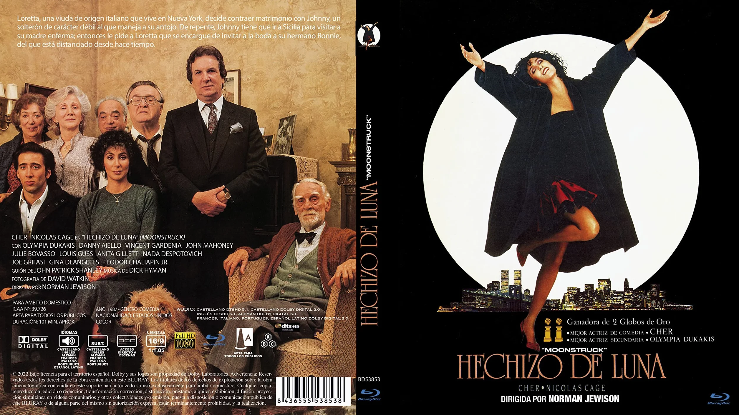 Moonstruck - Stregata dalla Luna 1987 Blu-Ray Import Spagnolo, Audio Italiano, Cher, Nicolas Cage