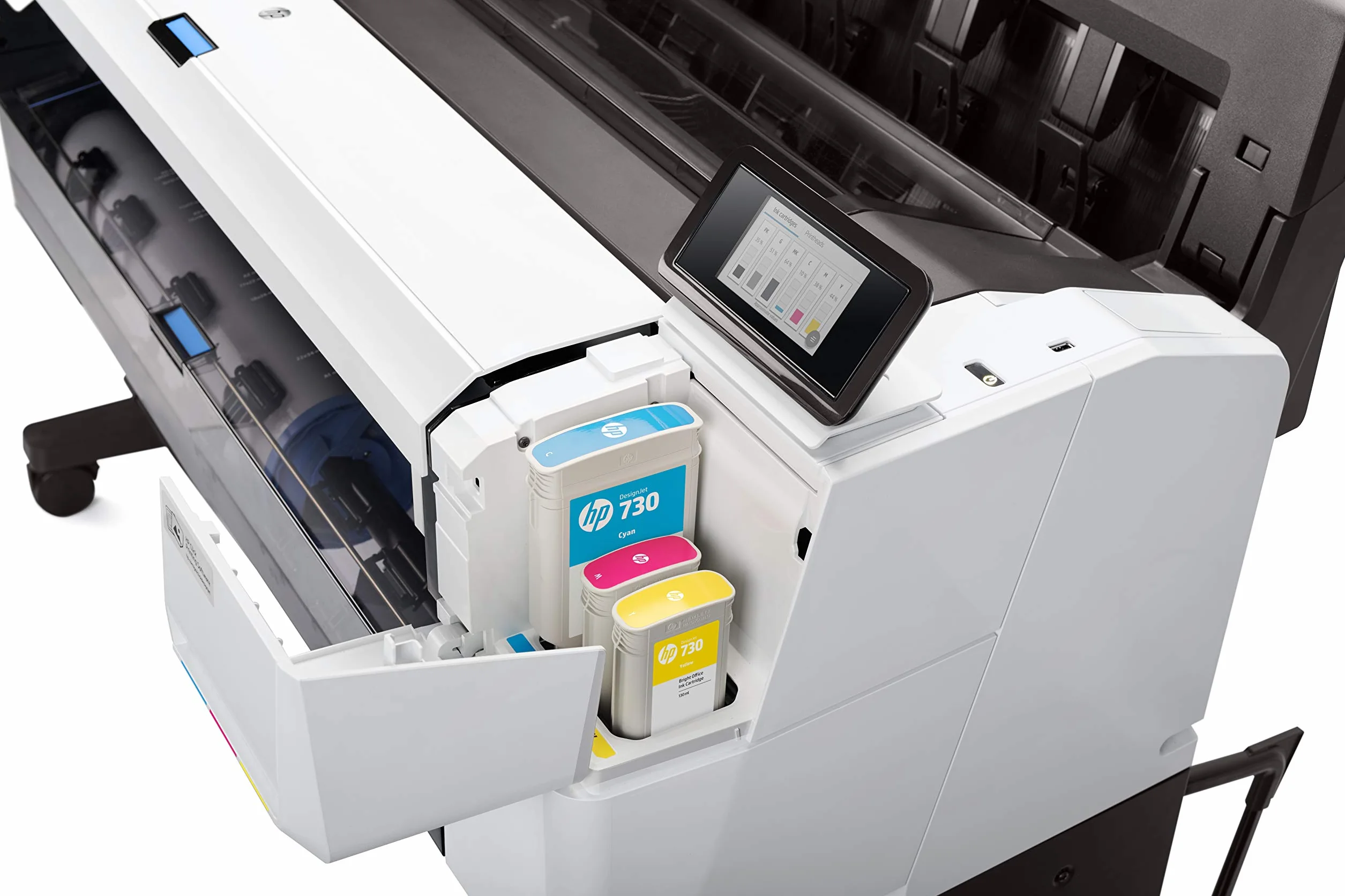 HP DesignJet T1600 3EK10A, da 91 cm, velocità 180 stampe A1 all’ora, grammatura da 60 a 328 g/m², LAN Gigabit, USB, Wi-Fi, piedistallo, Bianco