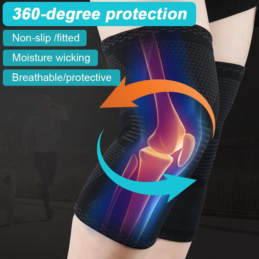 ACWOO Ginocchiera Ortopedica 2 Pezzi Tutore Ginocchio Compressione Supporto Artrite Corsa Dolore Lesioni Legamenti (M)