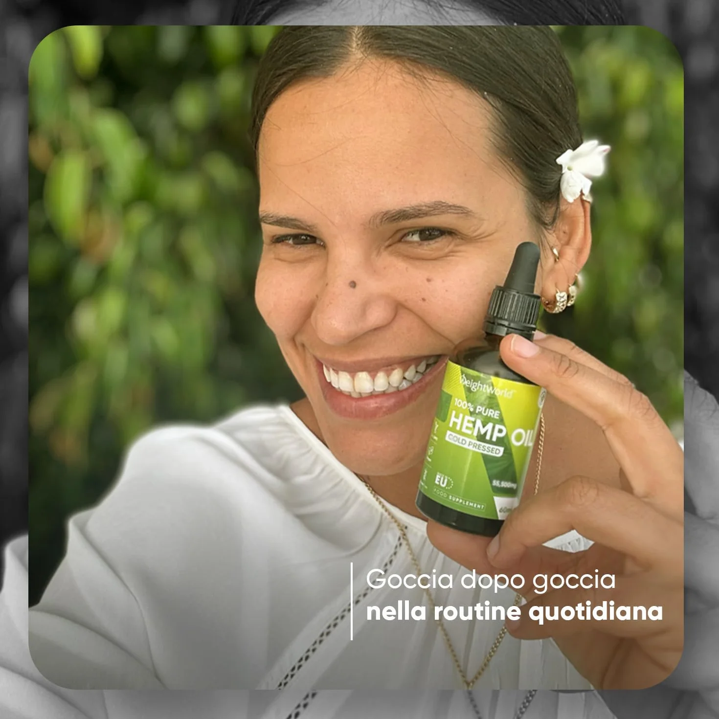Olio di Canapa 2000mg 60ml 100% Puro Vegano Pressato a Freddo Integratore Hemp Oil
